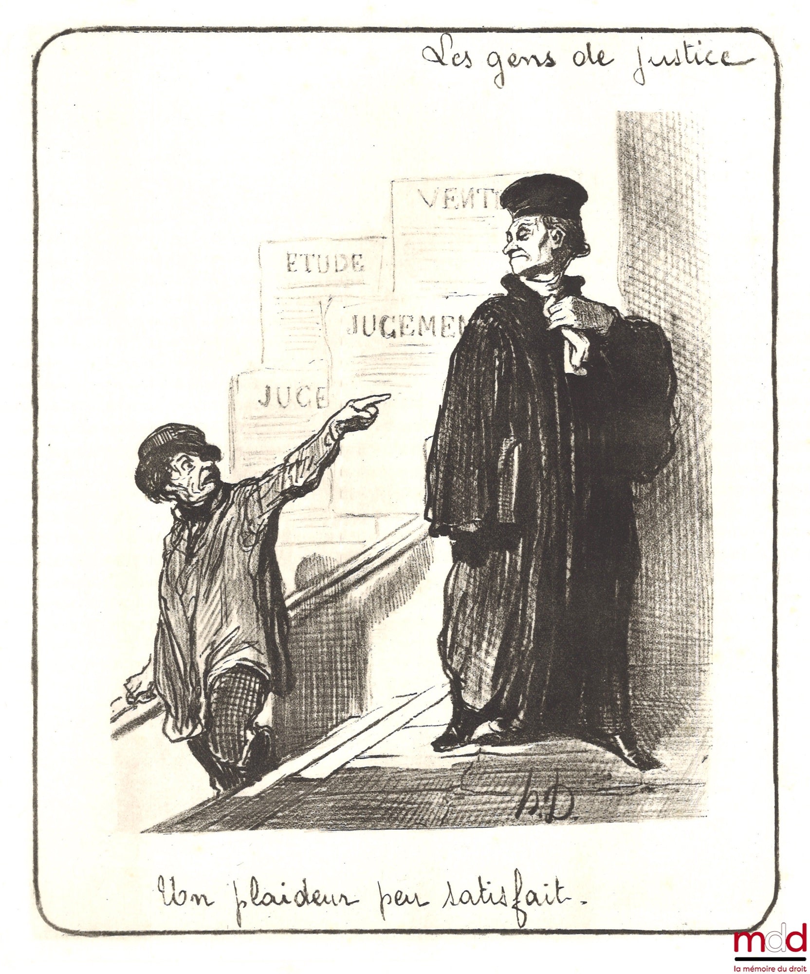 DAUMIER (Honoré) – UN PLAIDEUR PEU SATISFAIT, Série Les gens de justice, eau forte monochrome sur papier