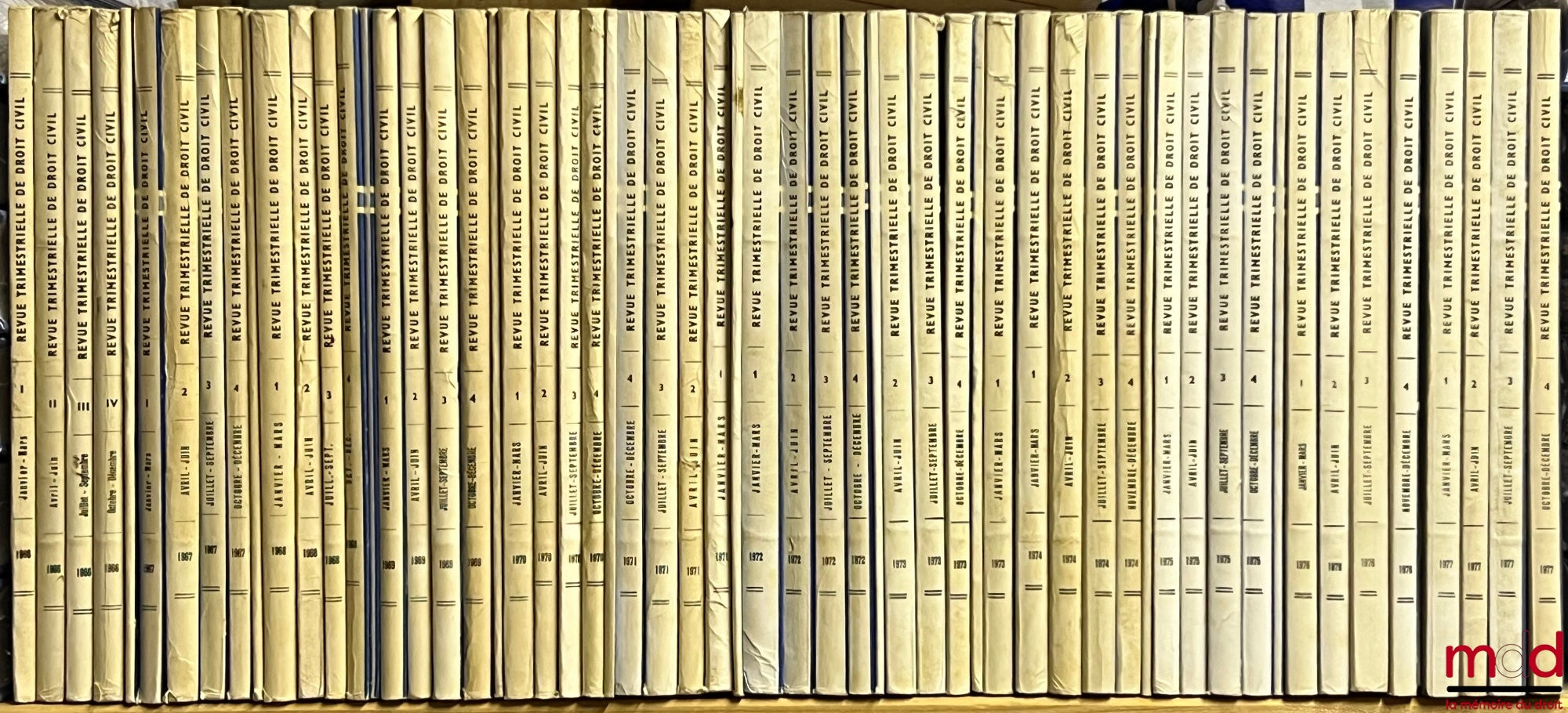 [RTDCiv. - ESMEIN (Adhémar)] – REVUE TRIMESTRIELLE DE DROIT CIVIL, fondée par Adhémar Esmein, de 1962 à 2013 [strictement complet]