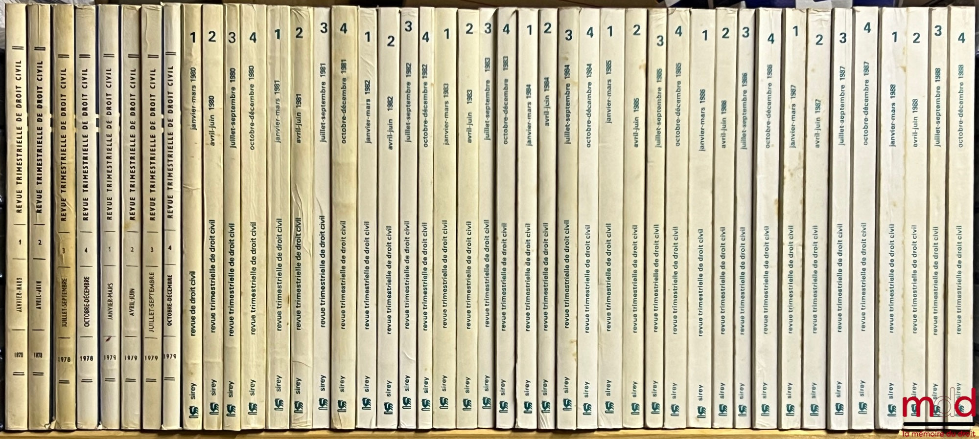 [RTDCiv. - ESMEIN (Adhémar)] – REVUE TRIMESTRIELLE DE DROIT CIVIL, fondée par Adhémar Esmein, de 1962 à 2013 [strictement complet]
