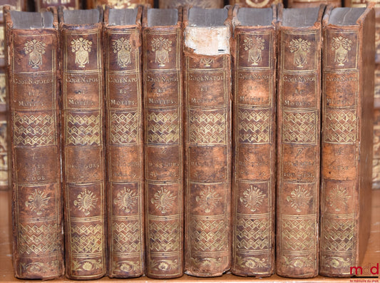 [Code civil / Code Napoléon], FAVARD DE LANGLADE (baron Guillaume Jean) – CODE NAPOLÉON [CODE CIVIL (pour les tomes II à VIII)], suivi De l’exposé des motifs, sur chaque loi, présenté par les Orateurs du Gouvernement ; — Des rapports faits au Tribunat au