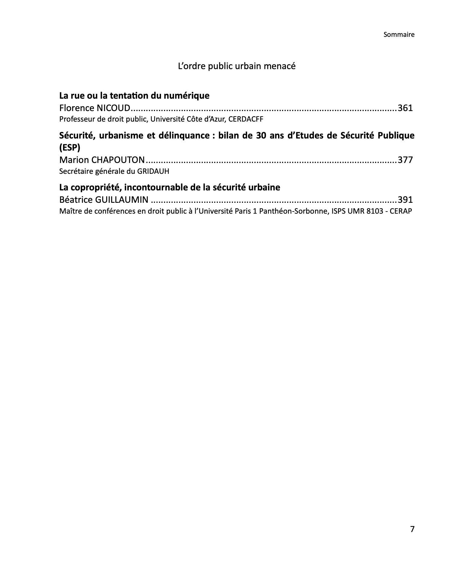 Les Cahiers du GRIDAUH, Numéro 34/2025 : AMÉNAGEMENT, URBANISME, SÉCURITÉ ET CHANGEMENT CLIMATIQUE. Ouvrage coordonné par Norbert Foulquier et Frédéric Rolin