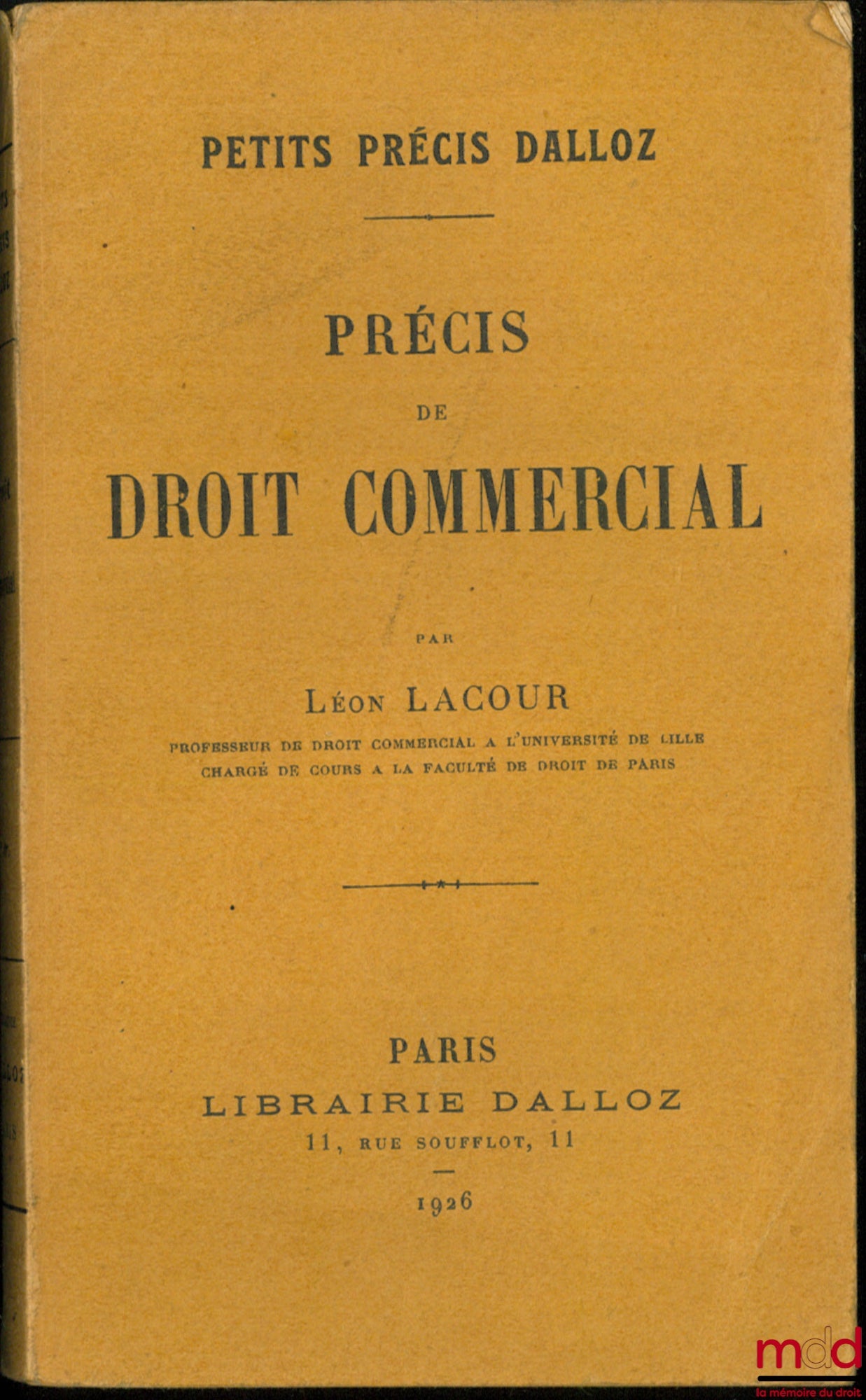 LACOUR (Léon) – PRÉCIS DE DROIT COMMERCIAL