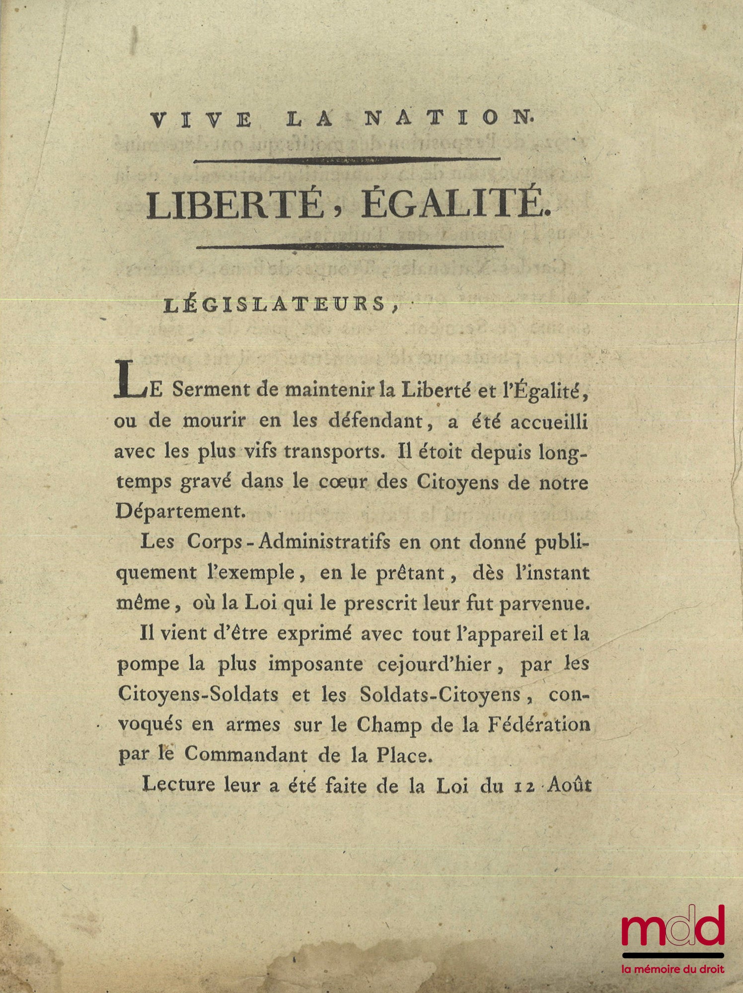 ENSEMBLE DE 30 BULLETINS DES LOIS, DÉCRETS ET PROCLAMATIONS : - Loi relative aux troubles survenus dans la ville de Douay, Paris, 19 mars 1791, (4 p.) ; - Loi qui détermine les cas où le Roi sera censé avoir abdiqué la Couronne, & pourra être poursuivi co