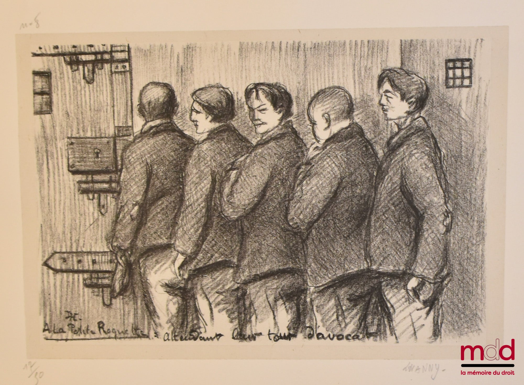 HANNY (L.) – AU PALAIS, 12 lithographies originales en portefeuille tirées à cinquante exemplaires, toutes les planches sont signées par l’artiste