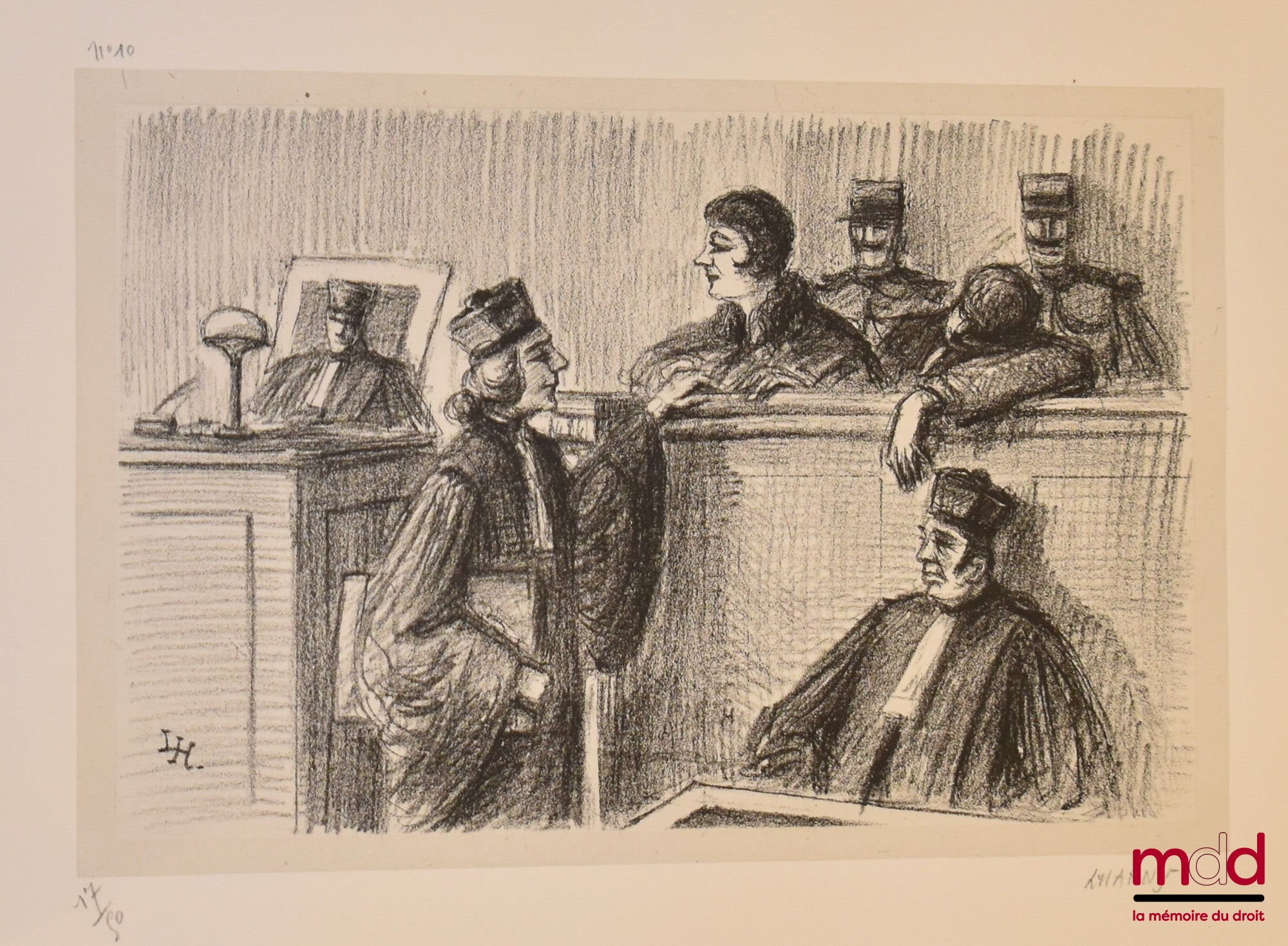HANNY (L.) – AU PALAIS, 12 lithographies originales en portefeuille tirées à cinquante exemplaires, toutes les planches sont signées par l’artiste