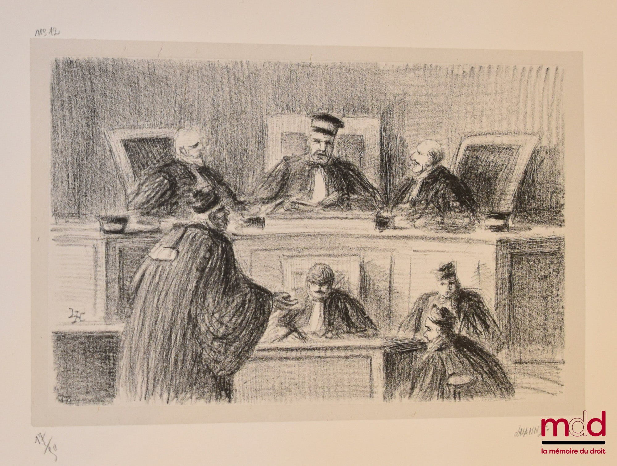 HANNY (L.) – AU PALAIS, 12 lithographies originales en portefeuille tirées à cinquante exemplaires, toutes les planches sont signées par l’artiste