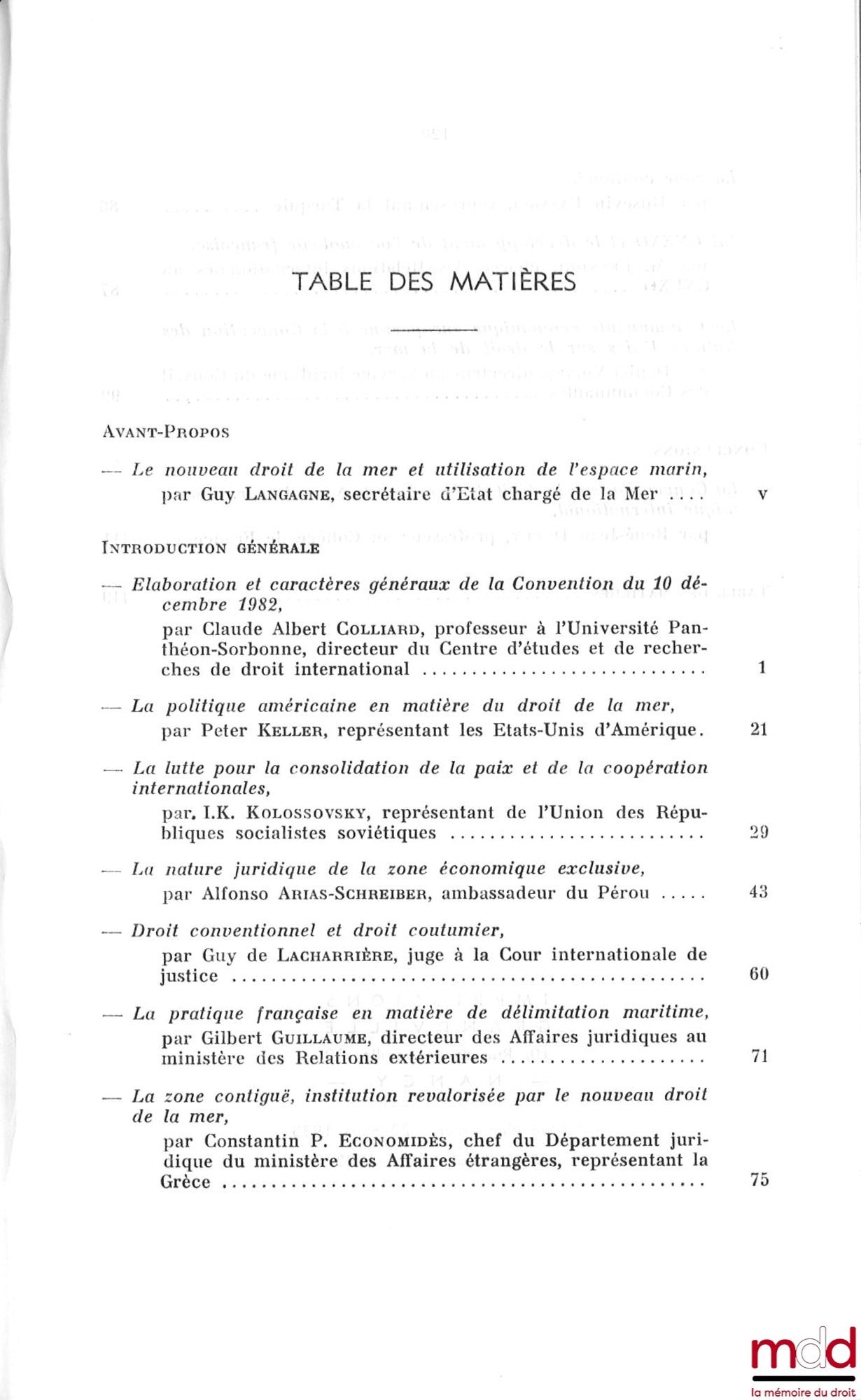 [Colloque] – PROPOS SUR LE NOUVEAU DROIT DE LA MER, Académie Diplomatique Internationale