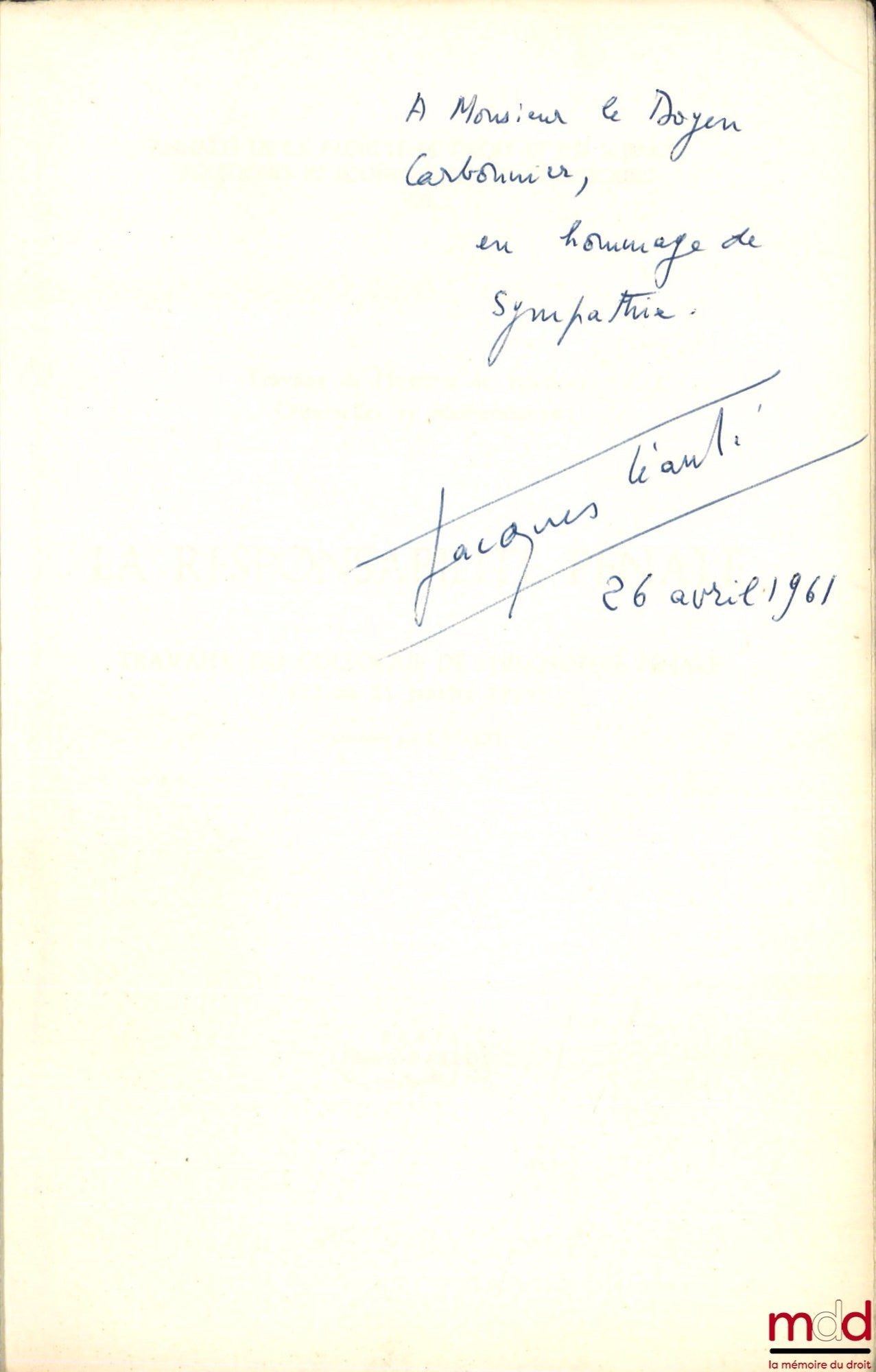 LÉAUTÉ (Jacques) – UNE NOUVELLE ÉCOLE DE SCIENCE CRIMINELLE, l’École d’Utrecht, présentée par l’auteur, coll. Études de sciences criminelles et pénitentiaires