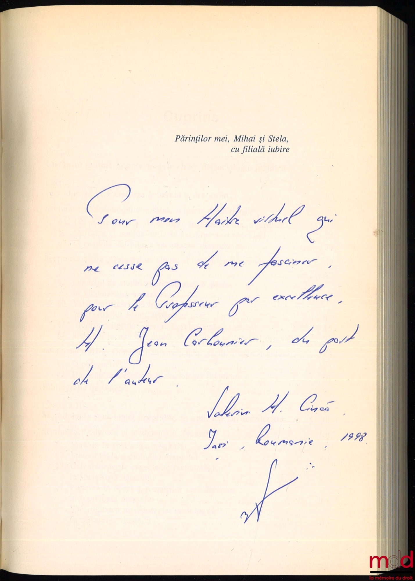 CIUCĀ (Valerius M.) – LECȚII DE SOCIOLOGIA DREPTULUI, Câteva repere în sociologia generalā a dreptului, Cuvânt înainte de Anton Carpinschi, collegium Științe juridice