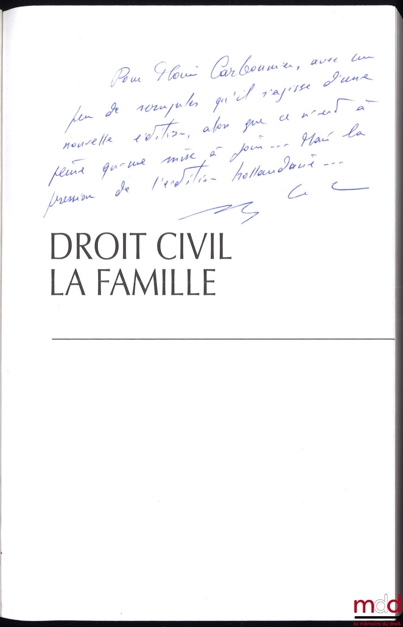 BÉNABENT (Alain) – DROIT CIVIL : LA FAMILLE, 9e éd. à jour au 15 juillet 1998