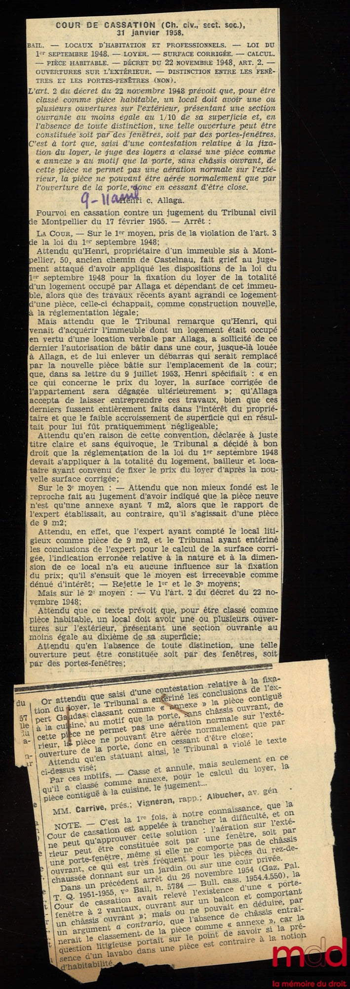 BÉRAUD (Roger), FAU (Guy) et DEBEAURAIN (Jean) – NOUVEAU GUIDE DES BAUX COMMERCIAUX, dans la Revue Annales des loyers et de la propriété commerciale et rurale, supplément périodique du 4e trimestre 1957