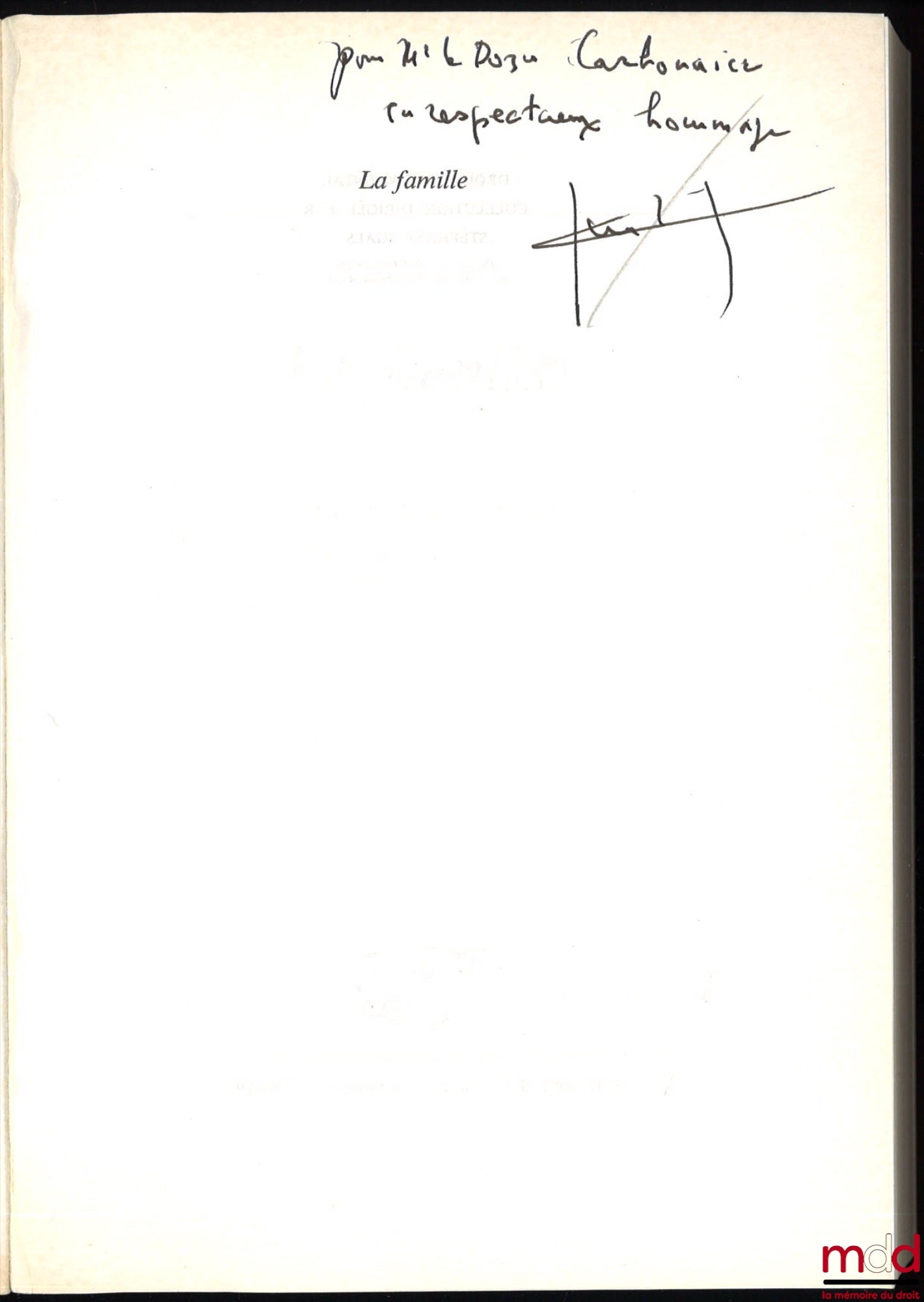 COLOMBET (Claude) – LA FAMILLE, 5e éd. mise à jour, coll. Droit fondamental/Droit civil