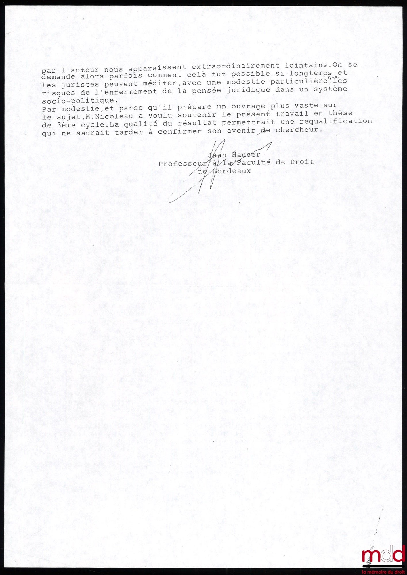 NICOLEAU (Patrick) – DE LA PREUVE JUDICIAIRE DE LA PATERNITÉ NATURELLE, Thèse de IIIe Cycle, juill. 1984, Université de Bordeaux, Président : Jean Hauser ; Suffragants : Jean-François Overstake, André Sabatier