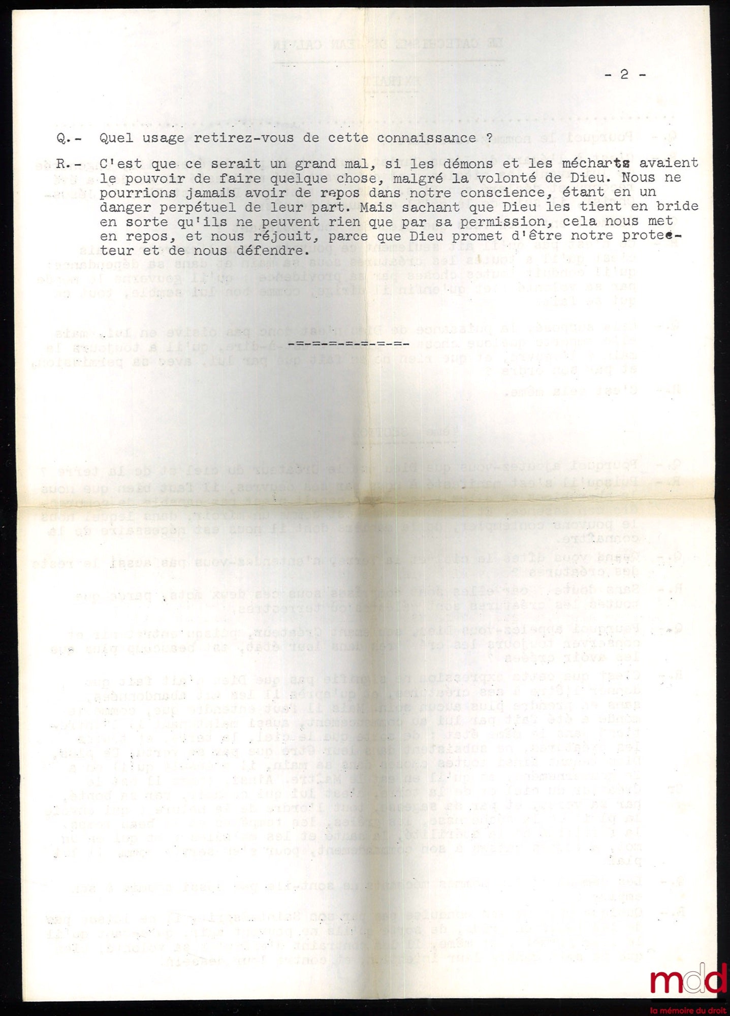 [Religion – Réforme] – LE CATÉCHISME DE HEIDELBERG, traduction de J.-J. von Allmen, 3e éd.