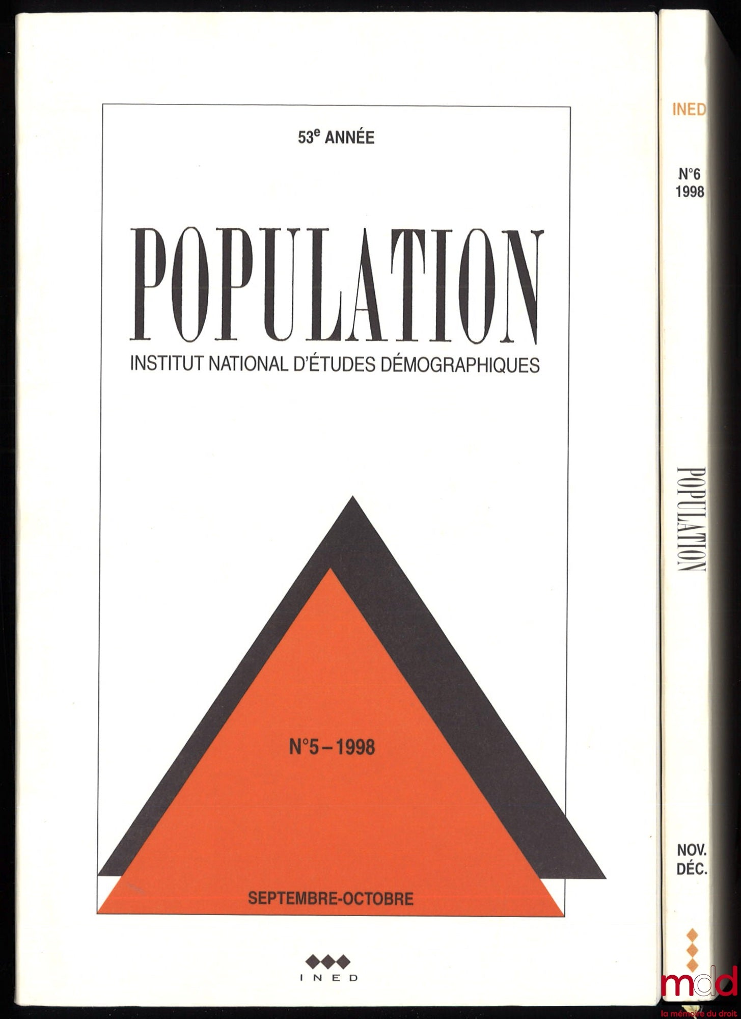 [Institut national d’études démographiques] – POPULATION, 53e année, 1998, n° 5 et 6