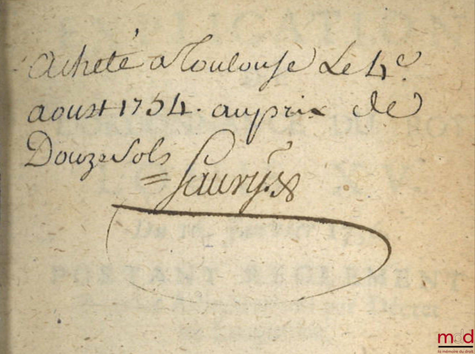 SERRES (Claude) – EXPLICATION DE L’ORDONNANCE DE LOUIS XV. Du 16. Janvier 1736. Portant règlement pour les Adjudications par Décret en Languedoc. Dictée en l’Année 1741. par M. S.