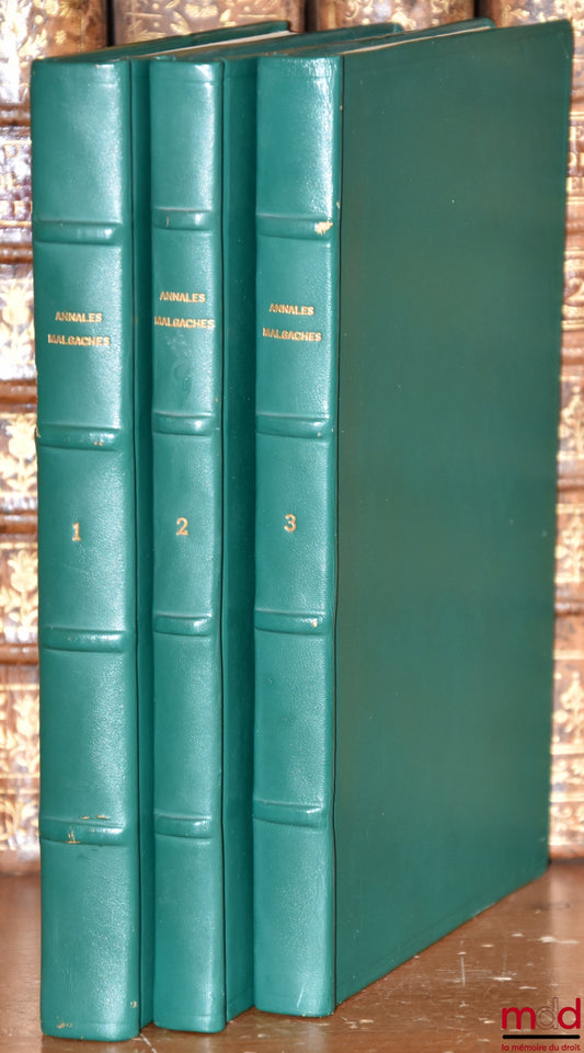 [Madagascar 1932-1965], [Collectif] – ANNALES MALGACHES, Droit, Université de Madagascar, Faculté de droit et des sciences économiques ; puis ANNALES DE L’UNIVERSITÉ DE MADAGASCAR, vol. I à III