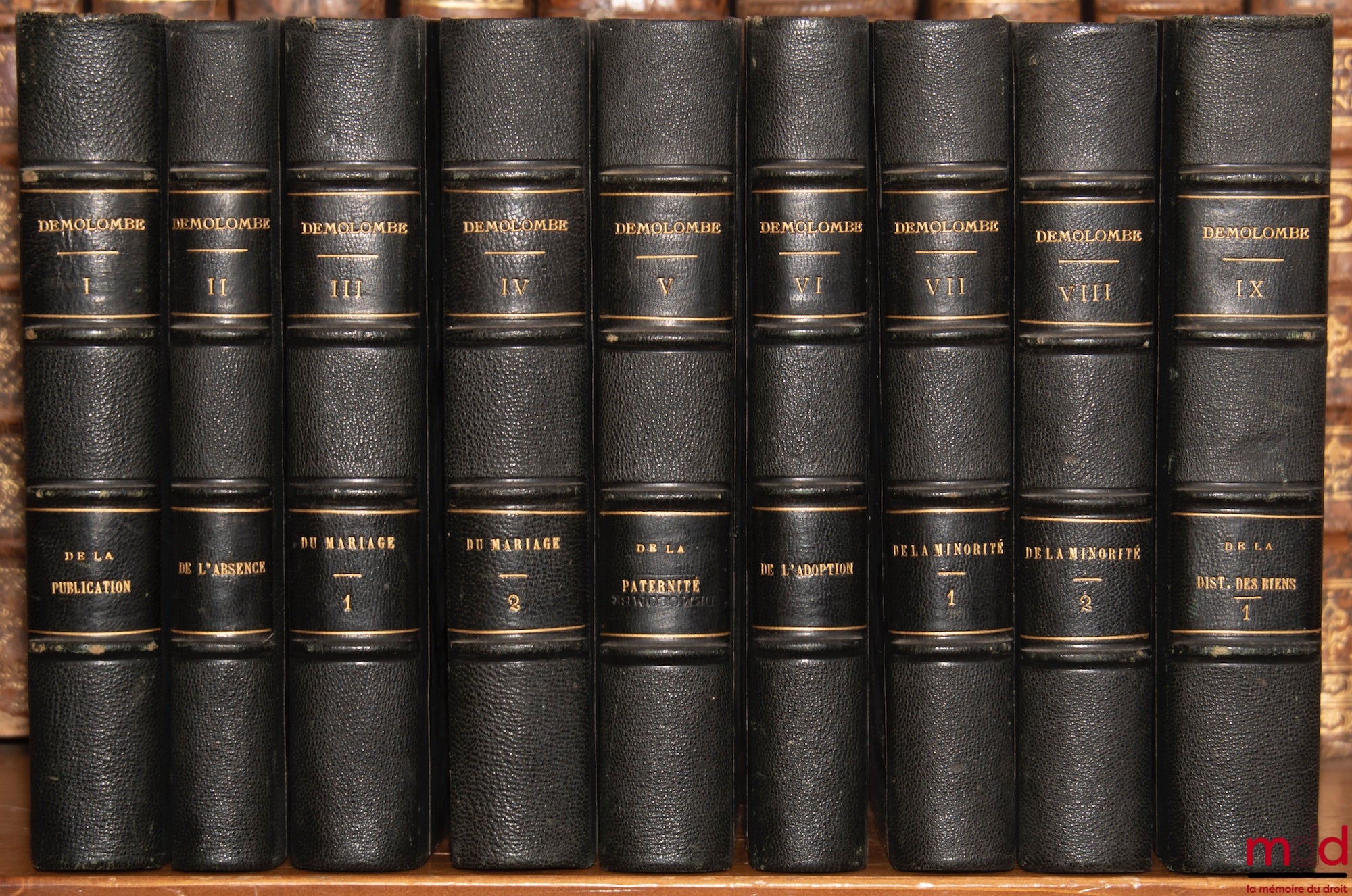 DEMOLOMBE (Charles) – COURSE ON THE NAPOLEONIC CODE, 2nd ed. (except for the last 8 volumes of the 1st ed.)