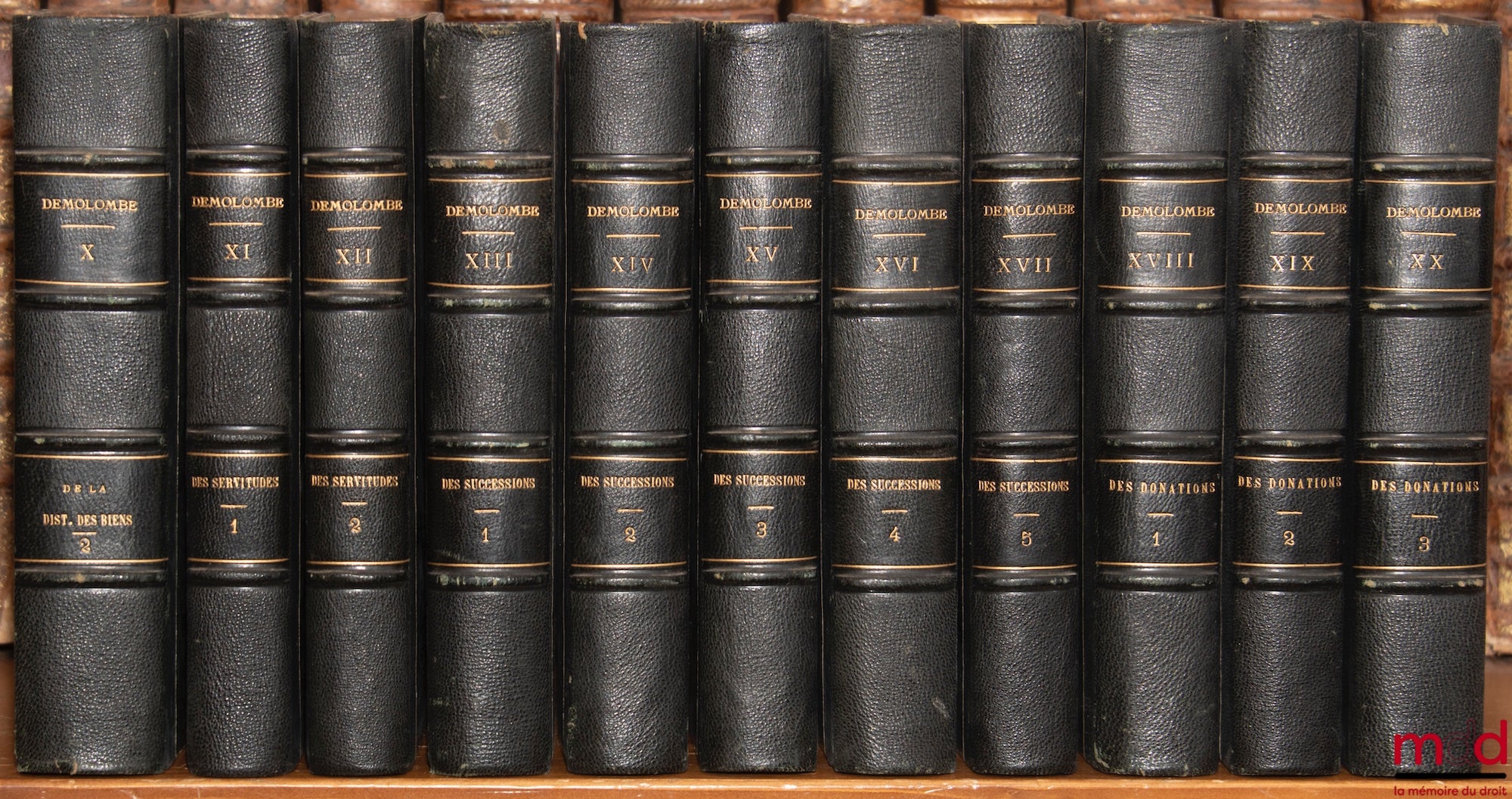 DEMOLOMBE (Charles) – COURSE ON THE NAPOLEONIC CODE, 2nd ed. (except for the last 8 volumes of the 1st ed.)