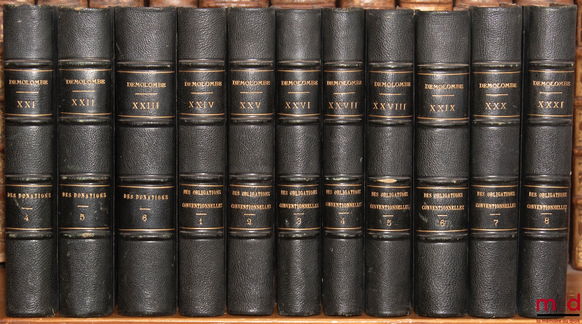 DEMOLOMBE (Charles) – COURSE ON THE NAPOLEONIC CODE, 2nd ed. (except for the last 8 volumes of the 1st ed.)