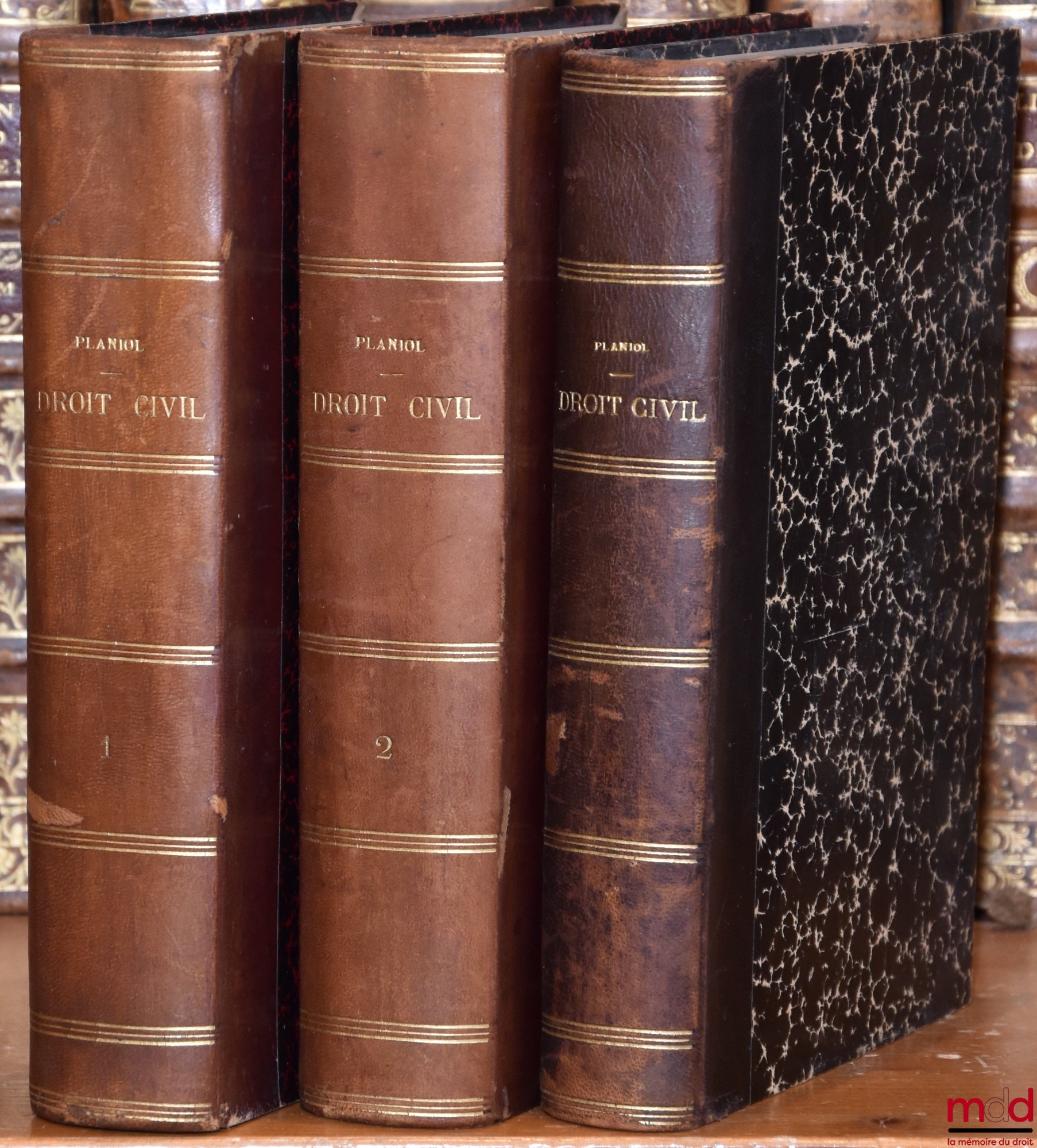 PLANIOL (Marcel) – TRAITÉ ÉLÉMENTAIRE DE DROIT CIVIL, conforme au programme officiel des facultés de droit, 5e éd. : t. I : Principes généraux - Les personnes - La famille - Les incapables - Les biens ; t. II : Les preuves - Théorie générale des obligatio