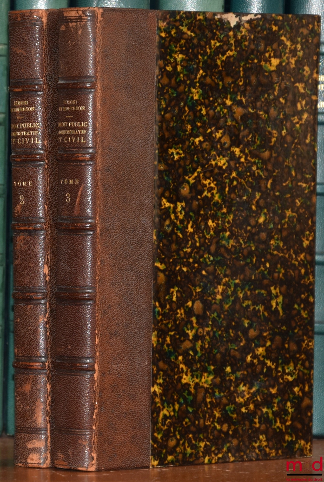 HUBERSON (M. G.) – TEXTES ORGANIQUES DE DROIT PUBLIC ADMINISTRATIF ET CIVIL, Recueillis et mis en ordre conformément au Programme institué par l’arrêté préfectoral du 29 septembre 1882, [t. II et III seuls]