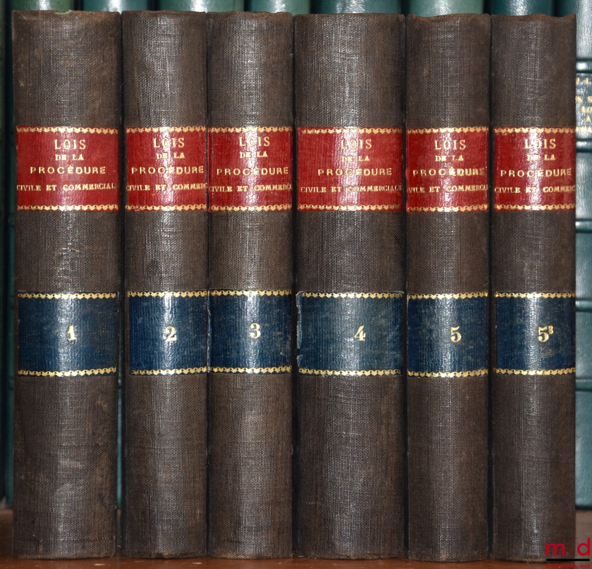 CARRÉ (Guillaume-Louis-Julien), CHAUVEAU (Adolphe) – LOIS DE LA PROCÉDURE CIVILE ET COMMERCIALE, 5ème éd. augmentée d’un supplément alphabétique et analytique. Contenant, avec le résumé succinct de ce traité, le tableau complet de la jurisprudence et de l