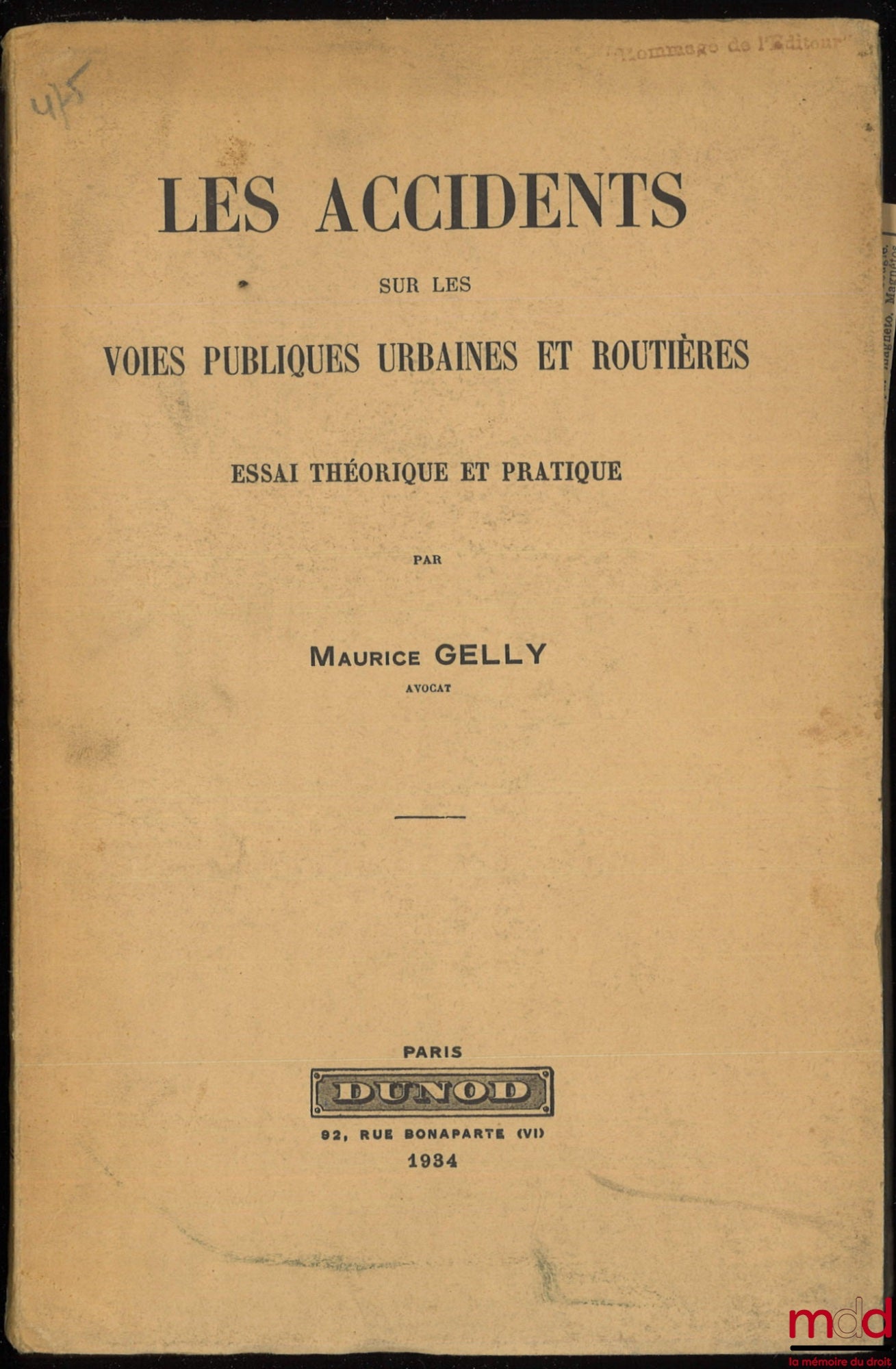 GELLY (Mauritius) – ACCIDENTS ON URBAN AND ROAD PUBLIC ROADS, Theoretical and practical essay