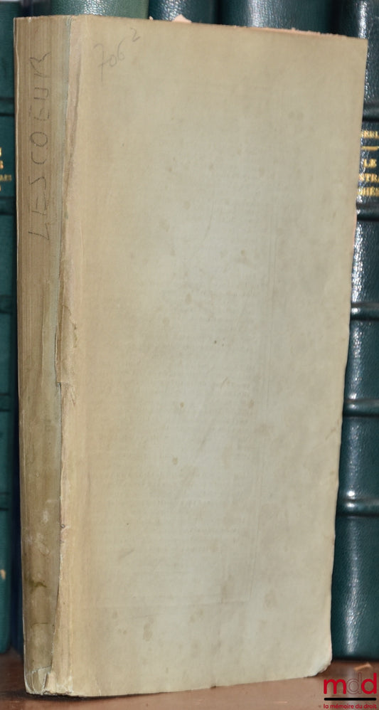 LESCŒUR (Charles) – ESSAI HISTORIQUE ET CRITIQUE SUR LA LÉGISLATION DES SOCIÉTÉS COMMERCIALES en France et à l’étranger