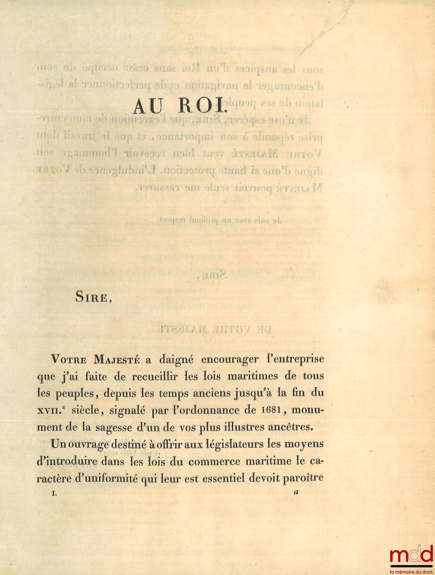 PARDESSUS (Jean-Marie) – COLLECTION DE LOIS MARITIMES, Antérieures au XVIIIe siècle, dédiée au roi, t. I à VI [complet]