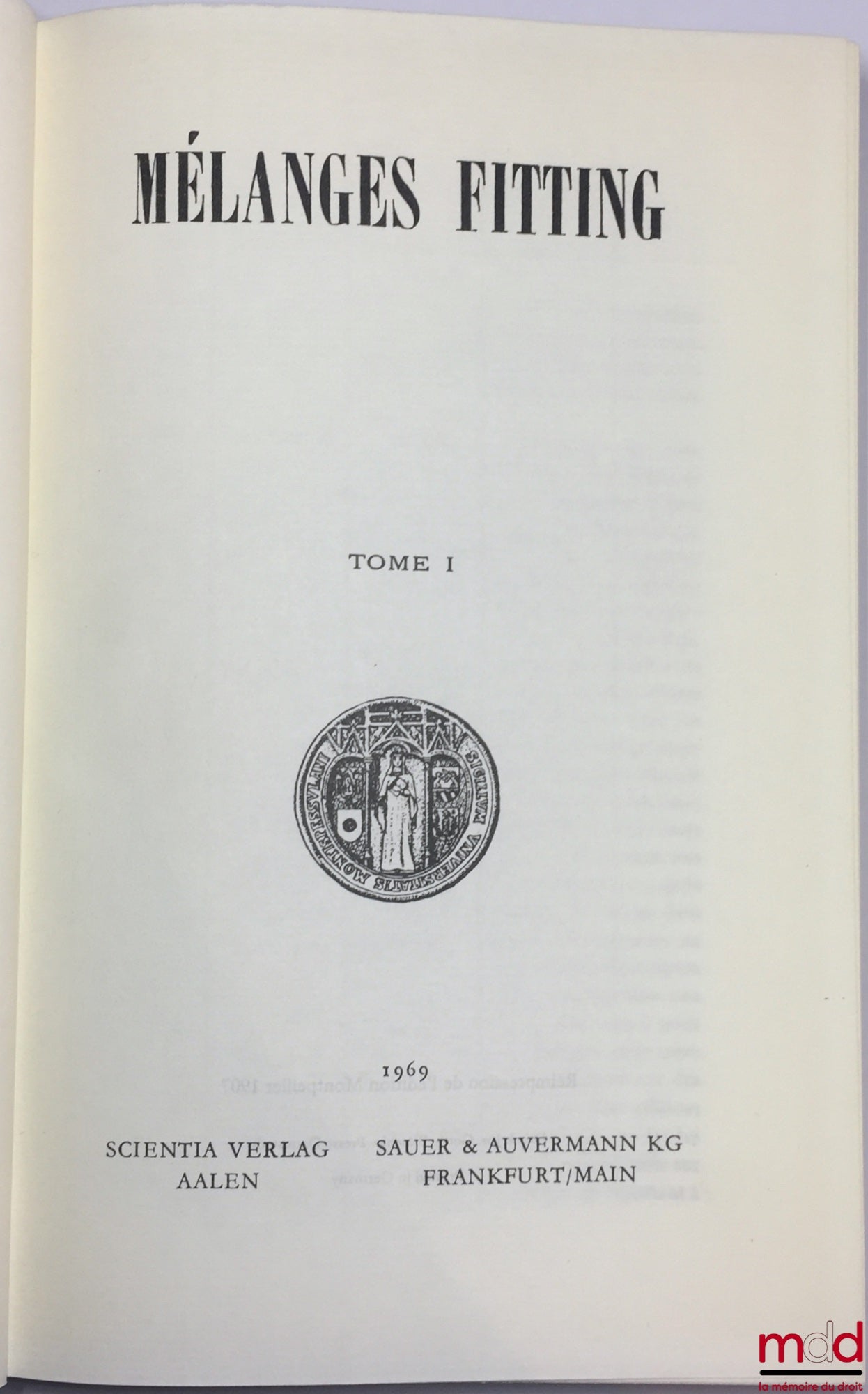[Mélanges Fitting] – MÉLANGES FITTING, t. I et II