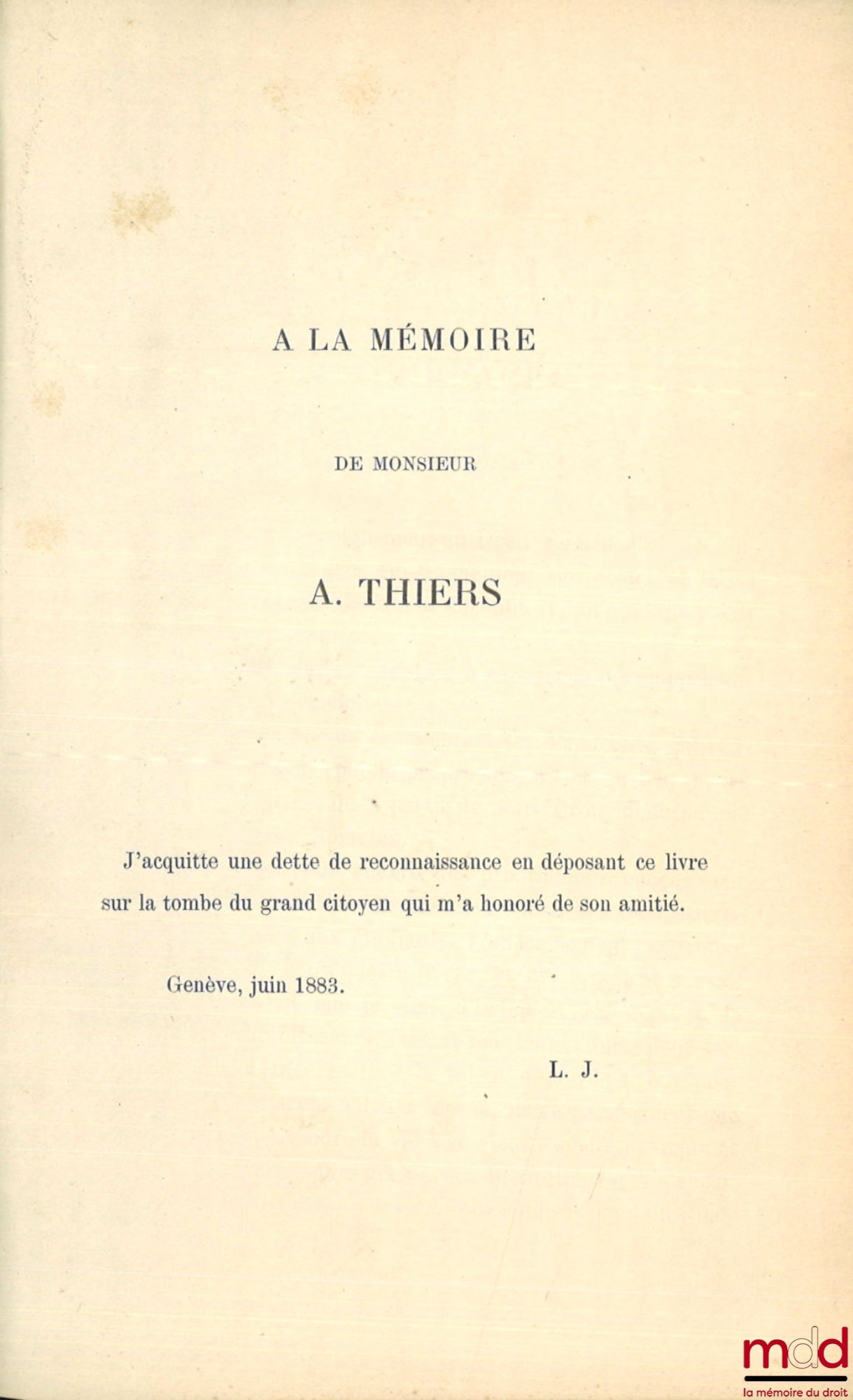 JOUSSERANDOT (Louis) – L’ÉDIT PERPÉTUEL, Restitué et commenté, tome I [seul]