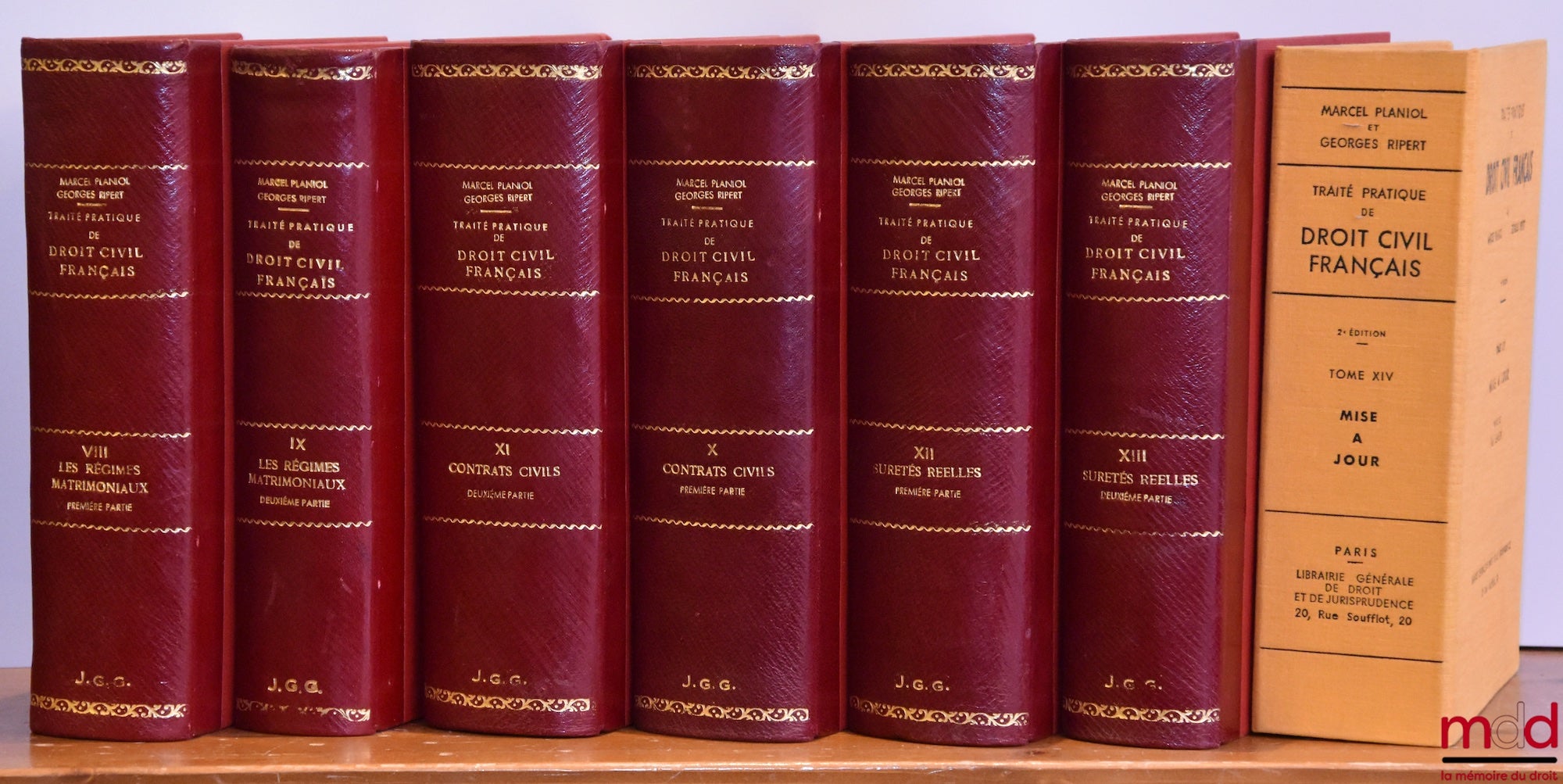 PLANIOL (Marcel) et RIPERT (Georges) – TRAITÉ PRATIQUE DE DROIT CIVIL FRANÇAIS, 2e éd. : t. I : Les personnes - état et capacité par René Savatier, avec le concours de Jean Savatier (XII-874 p.) ; t. II : La famille - mariage, divorce, filiation par André