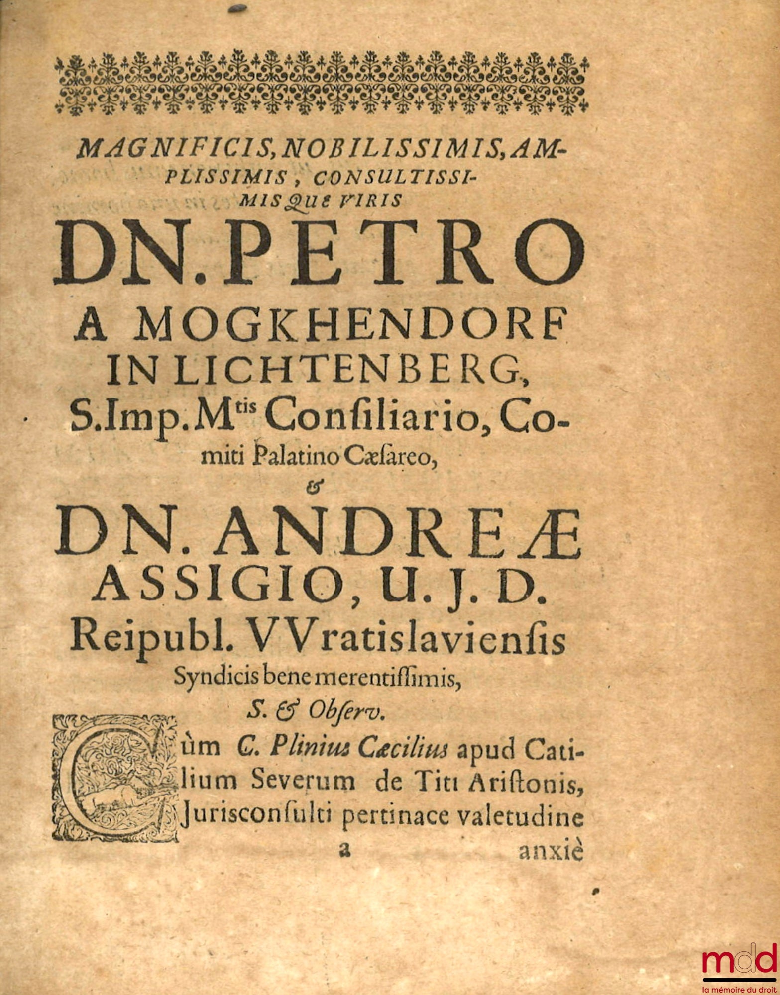 HENELII ab HENNENFELD (Nicolai) [HENEL von HENNENFELD (Nicolaus)] – TRACTATUS DE JURE DOTALITII, Cum mantissâ de communione bonorum inter conjuges. Ejusdem.