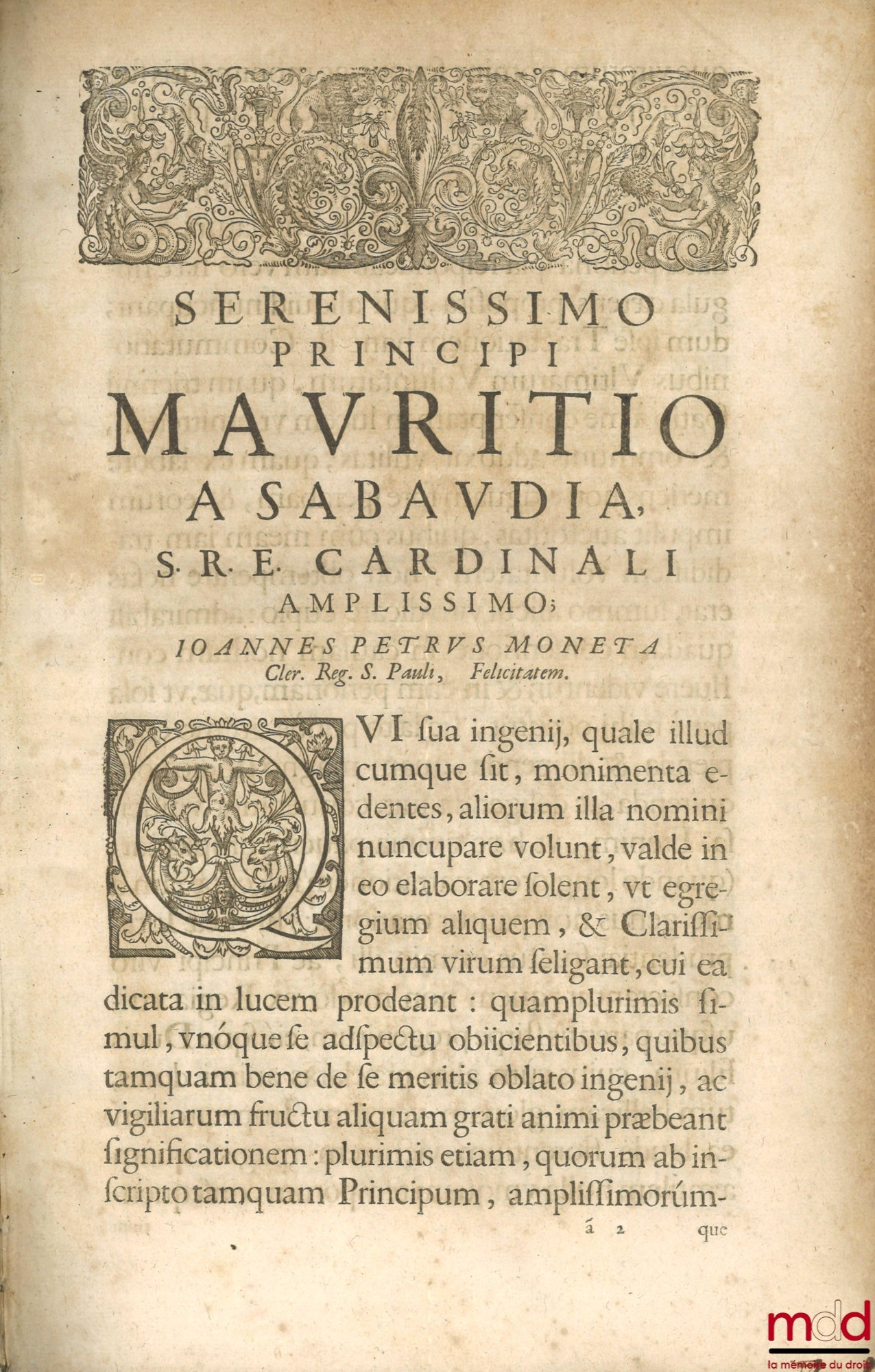 MONETÆ (Io. Petri) [MONETA (Giovanni Pietro)] – TRACTATUS DE COMMUTATIONIBUS ULTIMARUM VOLUNTATUM IN CUIUS PRIORIBUS OCTO CAPITIBUS GENERATIM de commutatione ultimarum voluntatum agitur : in reliquis autem quatuor singillatim de totidem eius præcipuis spe