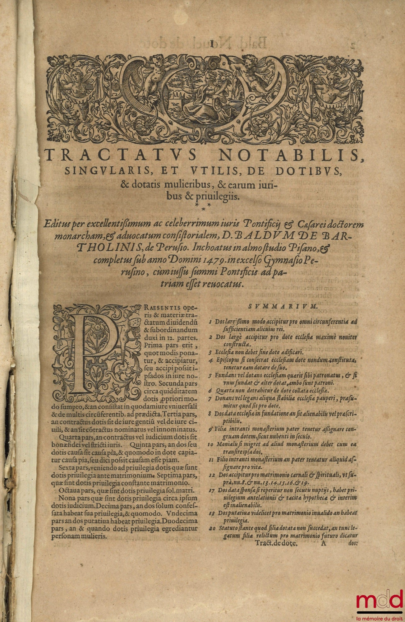 [Collectif] – DE DOTE TRACTATUS SOLENNES ET SINGULARES, EXCELLENTISSIMORUM ET CELEBERRIMORUM IURIS TAM CAESAREI QUAM PONTIFICII DOCTORUM, ac monarcharum : Baldi Nouelli, Jacobi Butrigarii, Constantii Rogerii, A. Guiberti Costani, Francisci Hotomanni, Joan