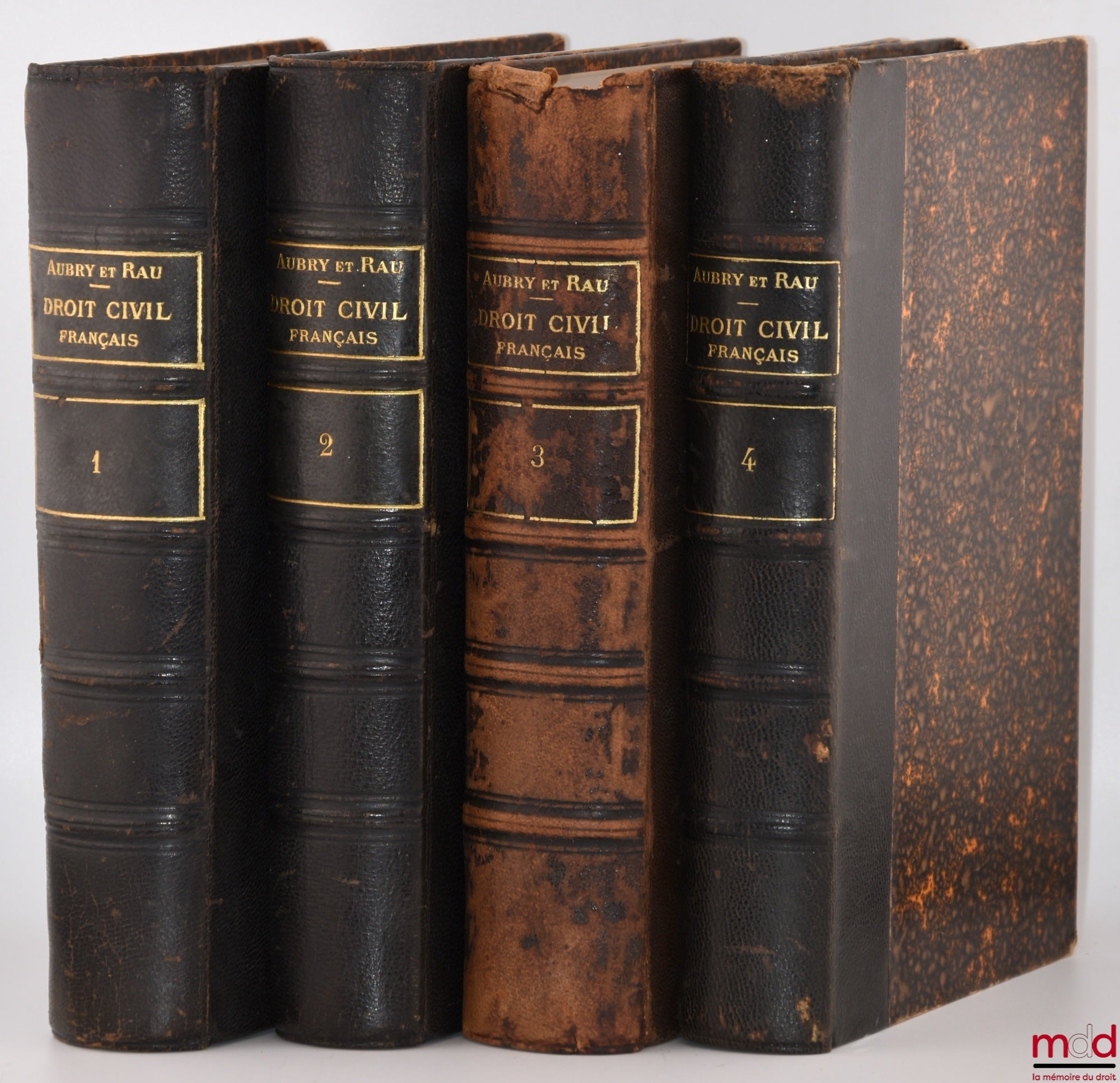 AUBRY (Charles) et RAU (Charles-Frédéric) – COURS DE DROIT CIVIL FRANÇAIS D’APRÈS LA MÉTHODE DE ZACHARIÆ, 5e éd. revue et mise au courant de la législation et de la jurisprudence par G. Rau et Ch. Falcimaigne avec la collaboration de M. Gault, [t. I à IV