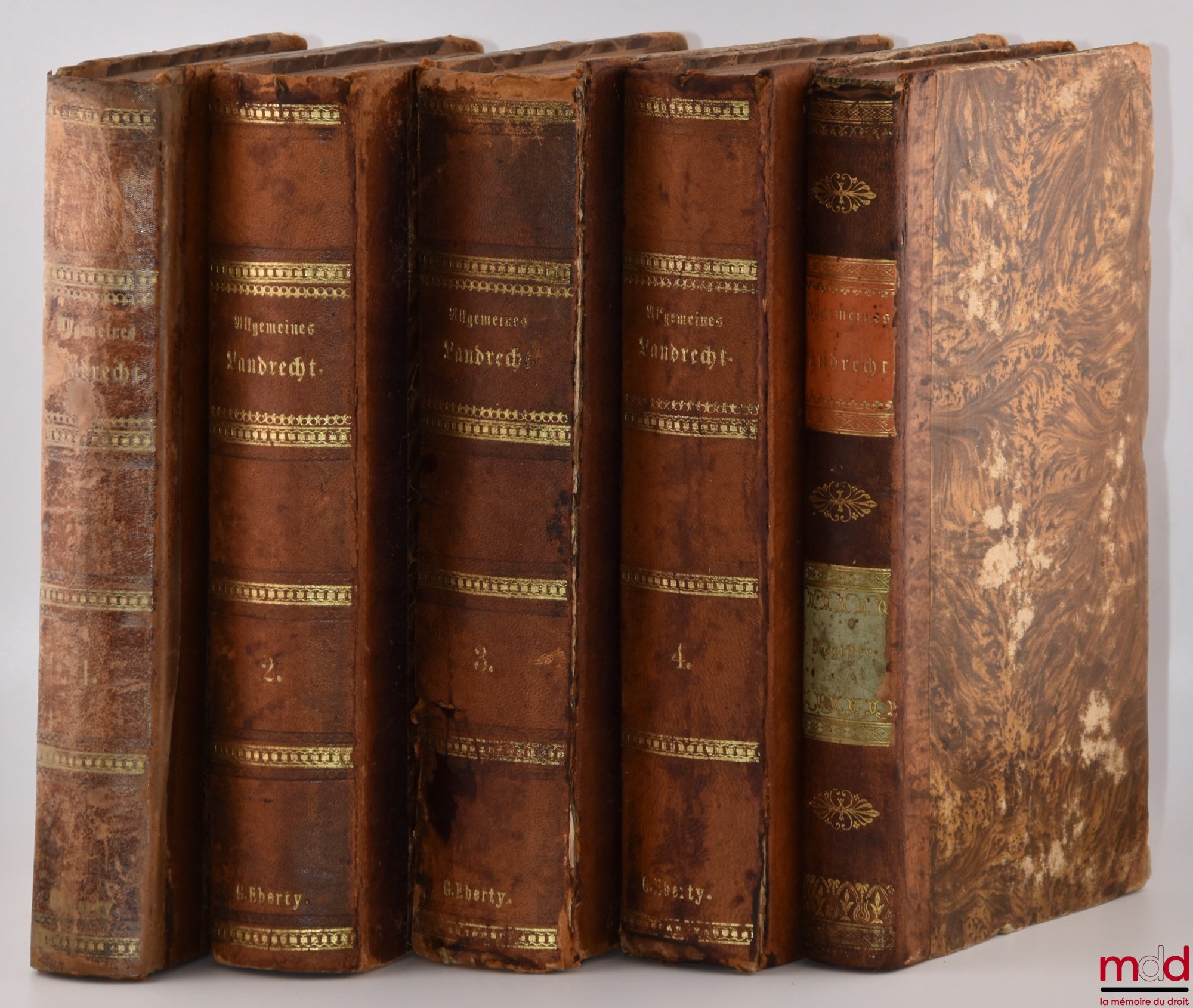 [Code - Prusse] – ALLGEMEINES LANDRECHT FÜR DIE PREUSSISCHEN STAATEN, Unveränderter Abdruck der Ausgabe von 1821 (4 vol.) ; REGISTER ZUM ALLGEMEINEN LANDRECHT FÜR DIE PREUSSISCHEN STAATEN (1 vol.) ; NACHTRAG ZUM ALLGEMEINEN LANDRECHT FÜR DIE PREUSSISCHEN