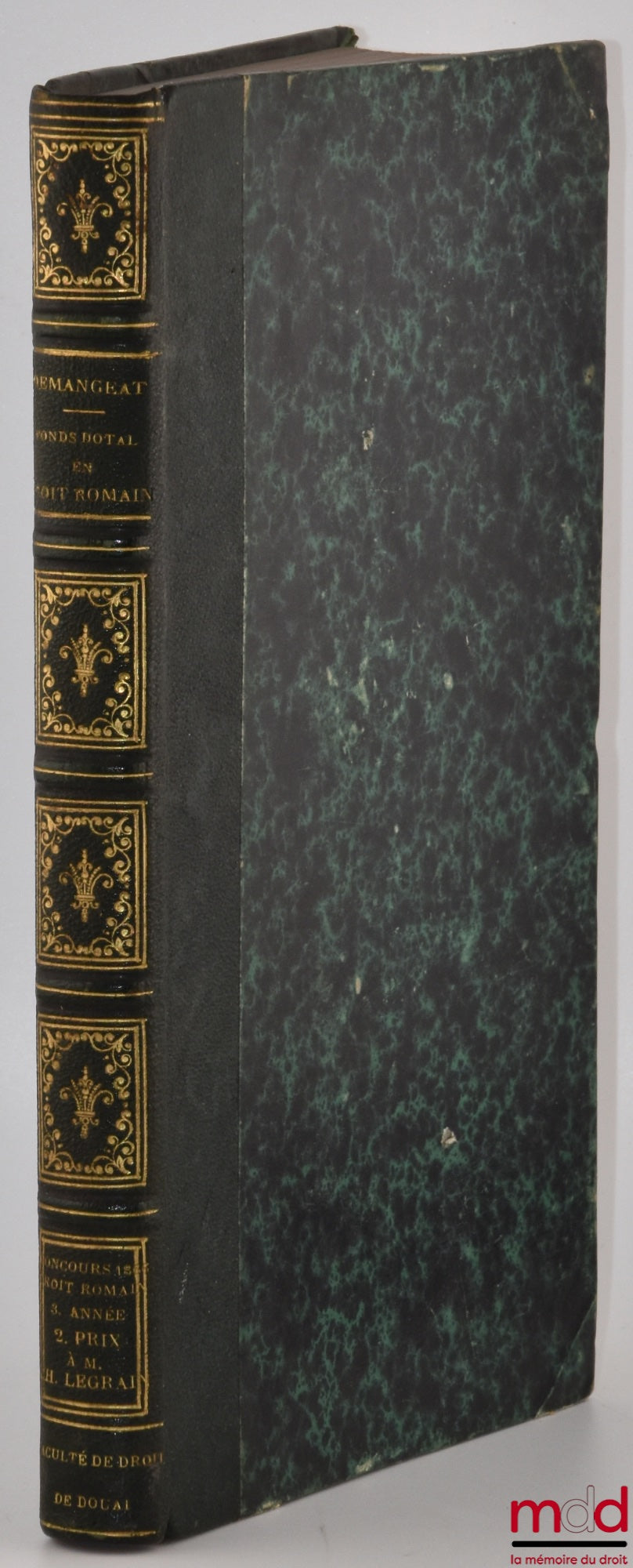 DEMANGEAT (Charles) – DE LA CONDITION DU FONDS DOTAL EN DROIT ROMAIN, COMMENTAIRE DU TITRE DU DIGESTE DE FUNDO DOTALI, (10 leçons faites au cours de 1860)