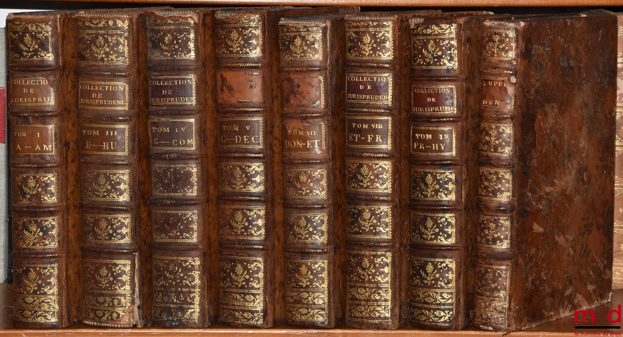 DENISART (Jean Baptiste) – COLLECTION DE DÉCISIONS NOUVELLES ET DE NOTIONS RELATIVES À LA JURISPRUDENCE, Mise dans un nouvel ordre, corrigée et augmentée par MM. Camus et Bayard, [mq les t. II et VI] ; SUPPLÉMENT À LA COLLECTION DE M. DENISART Contenant l