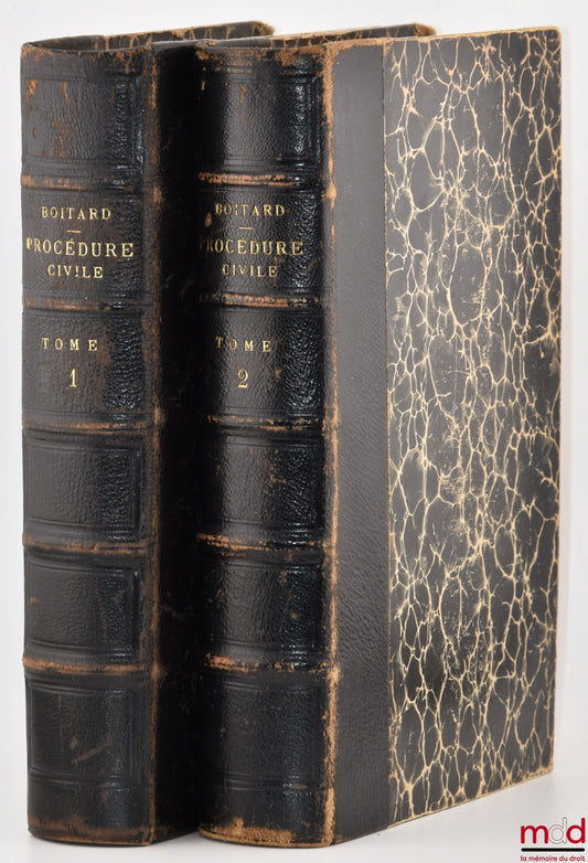 BOITARD (Joseph-Édouard) – LEÇONS DE PROCÉDURE CIVILE, Publiées par Gustave de LINAGE, Continuées et complétées par G.-F. COLMET-DAAGE, 15e éd. mise au courant et refondue par E. Glasson
