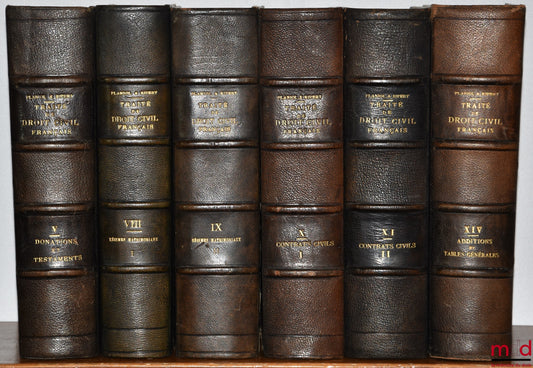 PLANIOL (Marcel) et RIPERT (Georges) – TRAITÉ PRATIQUE DE DROIT CIVIL FRANÇAIS : t. V : Donations et testaments avec le concours de André Trasbot (1030 p.) ; t. VIII : Les régimes matrimoniaux 1re partie avec le concours de Marcel Nast (760 p.) ; t. IX :