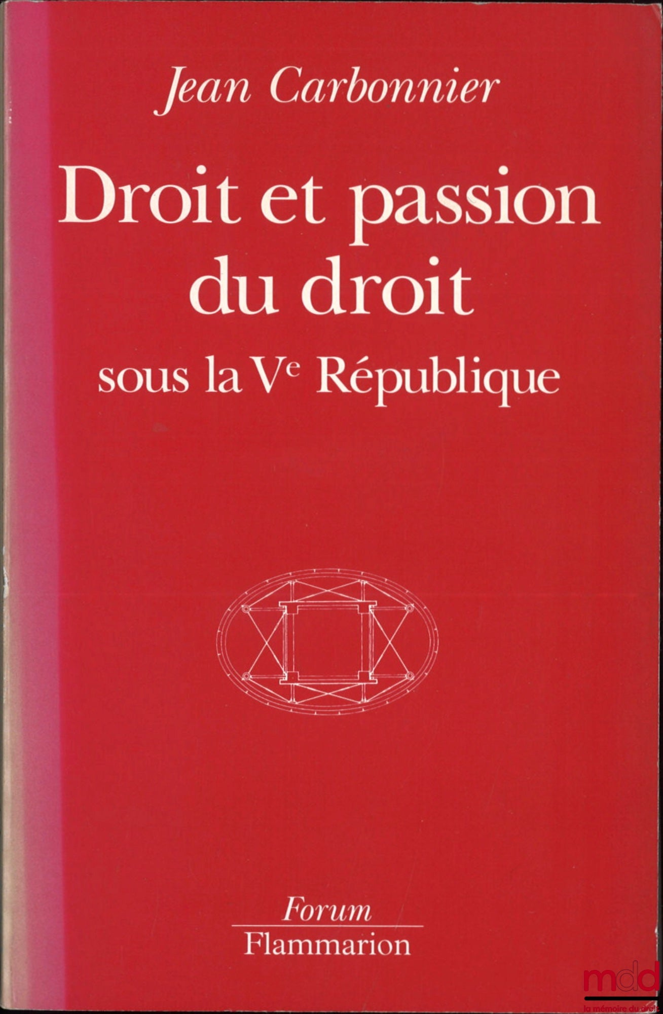 CARBONNIER (Jean) – DROIT ET PASSION DU DROIT SOUS LA Ve RÉPUBLIQUE, coll. Forum