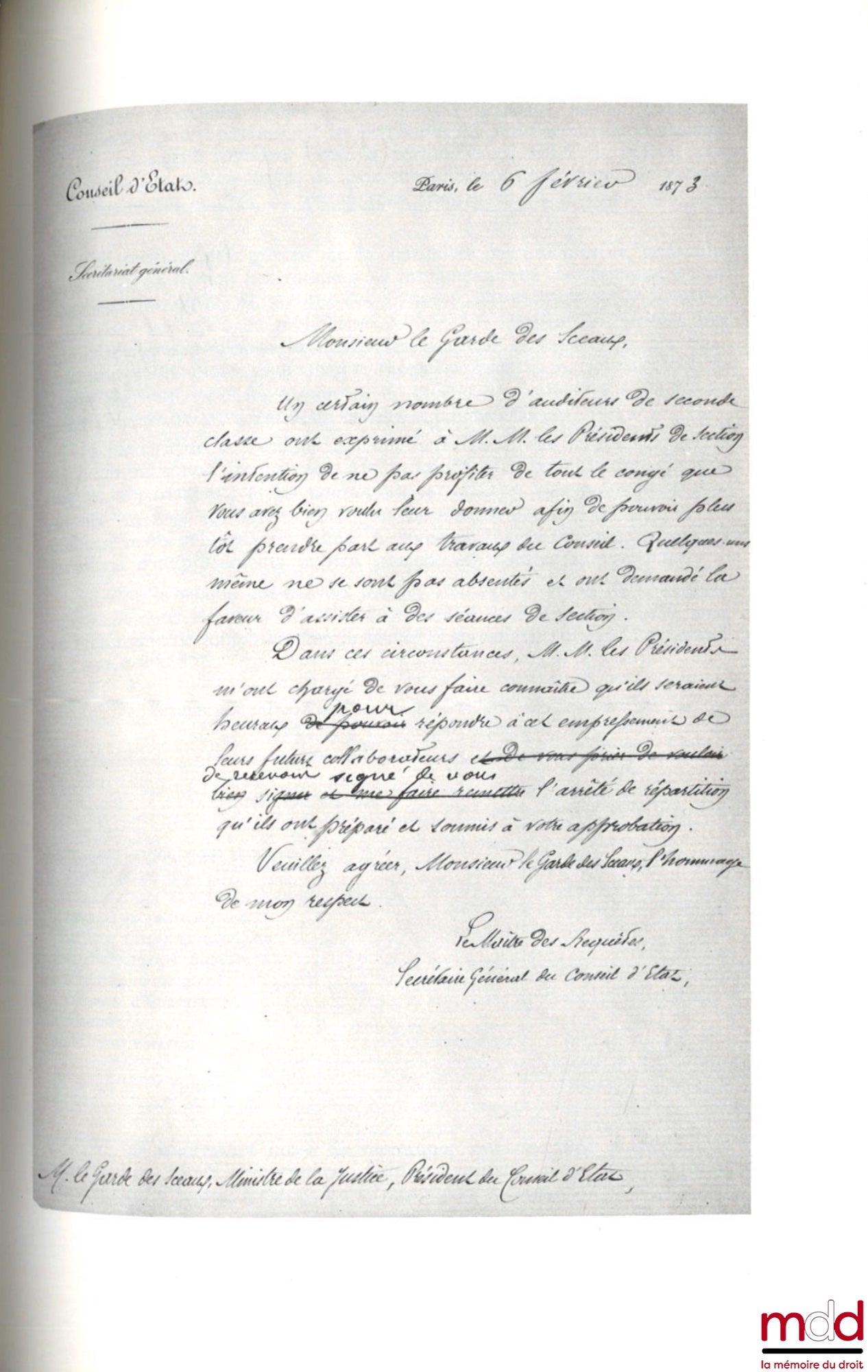 [Conseil d’État] – LE CONSEIL D’ÉTAT, SON HISTOIRE À TRAVERS LES DOCUMENTS D’ÉPOQUE (1799 - 1974), Préface d’Alexandre Parodi, coll. Histoire de l’Administration Française
