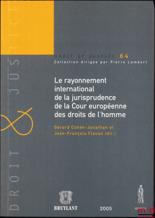 [Collectif] – LE RAYONNEMENT INTERNATIONAL DE LA JURISPRUDENCE DE LA COUR EUROPÉENNE DES DROITS DE L’HOMME, dir. Gérard Cohen-Jonathan et Jean-François Flauss, Institut international des droits de l’Homme, coll. Droit et justice, t. 64