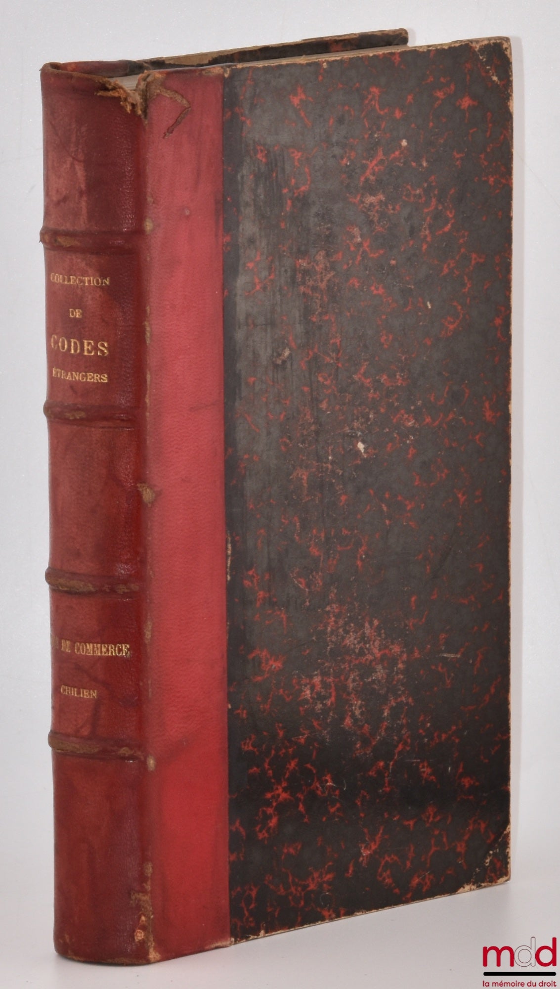 [Code - Chili] – CODE DE COMMERCE CHILIEN Promulgué le 23 novembre 1865 mis en vigueur le 1er janvier 1867, Traduit et annoté sur la dernière éd. officielle du 20 septembre 1889 par Henri Prudhomme, coll. de codes étrangers, t. V
