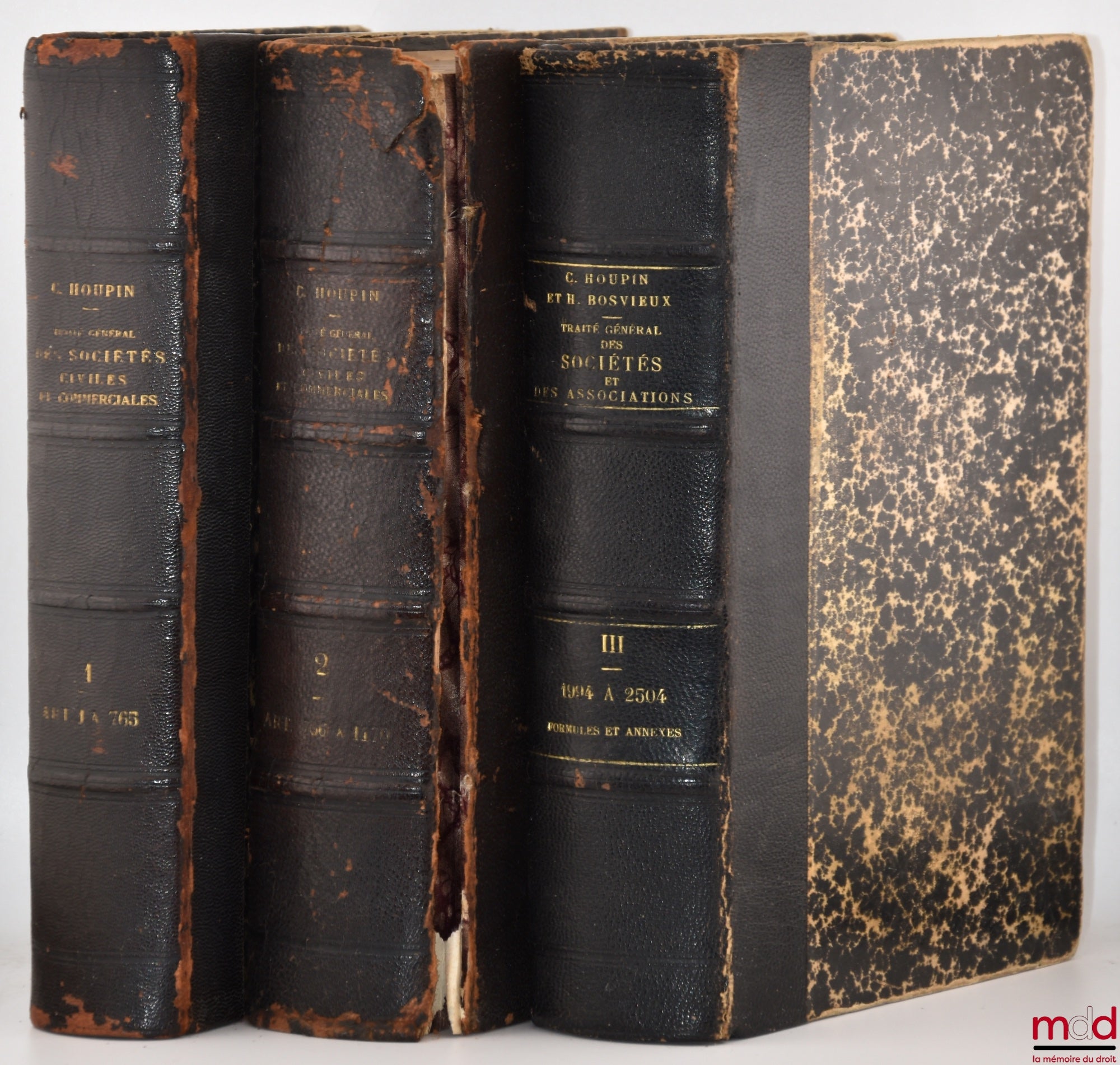 HOUPIN (Charles) ET BOSVIEUX (Henry) – TRAITÉ GÉNÉRAL THÉORIQUE ET PRATIQUE DES SOCIÉTÉS CIVILES ET COMMERCIALES ET DES ASSOCIATIONS (avec formules), 4e éd. revue, augmentée et mise au courant de la législation, de la jurisprudence et de la doctrine (t. I