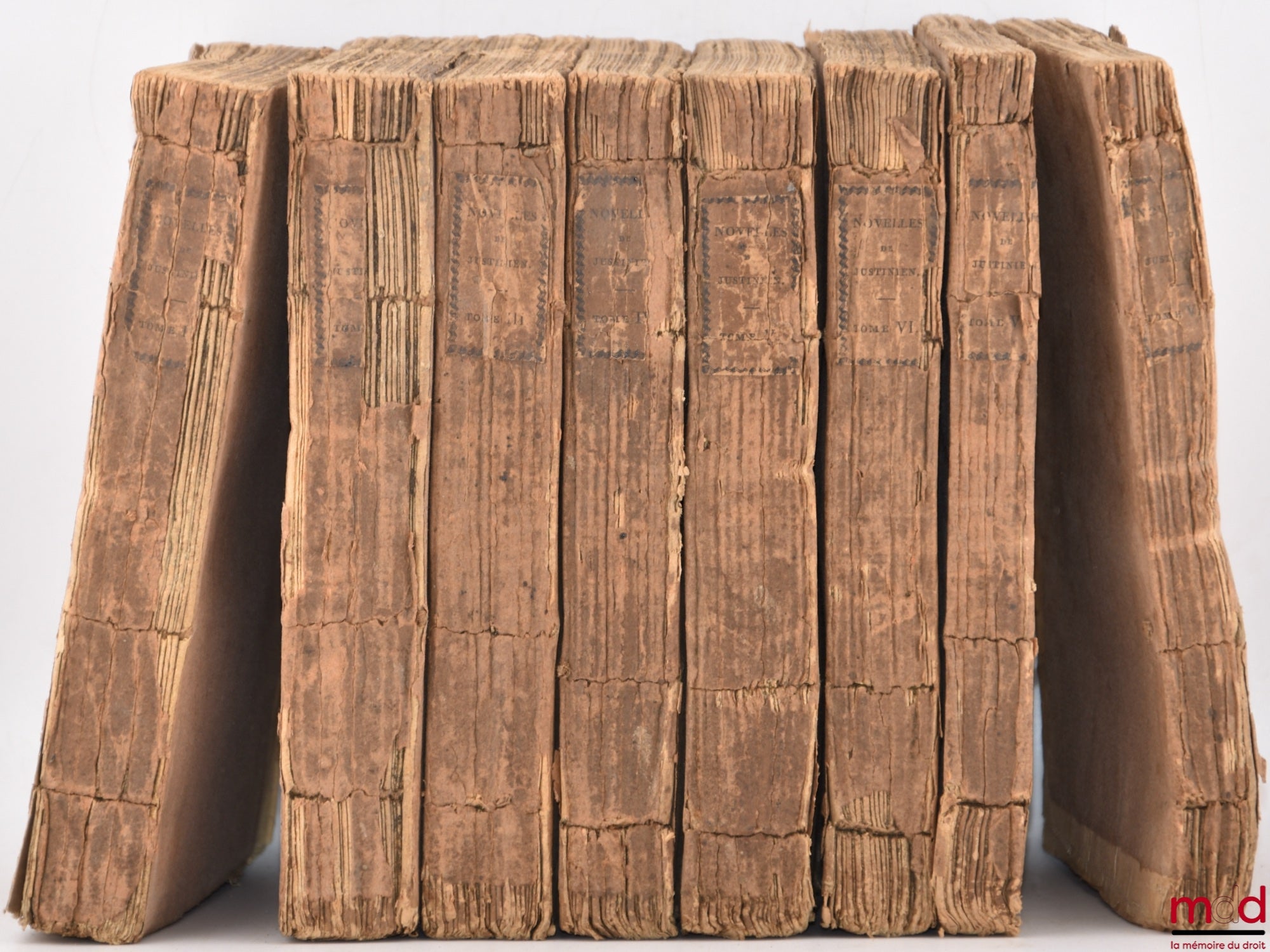 BERENGER (fils) [Bérenger (Alphonse)] – LES NOVELLES DE L’EMPEREUR JUSTINIEN, Traduites en français par M. Berenger fils, de Valence (Drôme) : t. I, II et III : 1811 t. IV et V : 1807 t. VI, VII et VIII : 1810