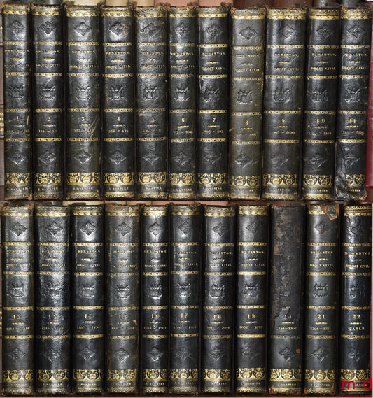 DURANTON (Alexandre) – COURS DE DROIT FRANÇAIS SUIVANT LE CODE CIVIL, 3e éd.