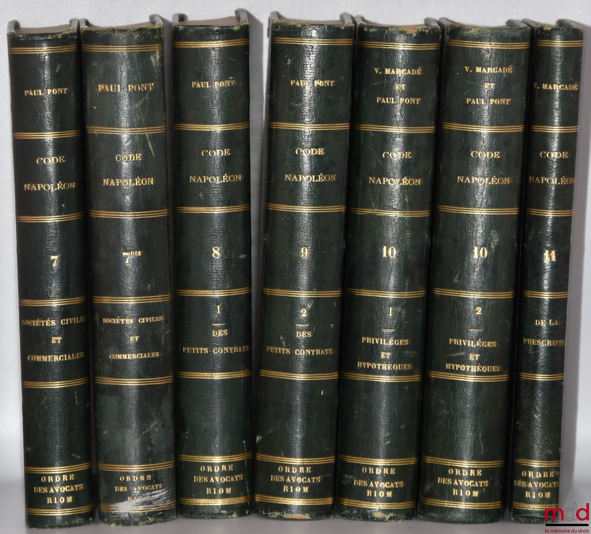 MARCADÉ (Victor-Napoléon) et PONT (Paul) – EXPLICATION THÉORIQUE ET PRATIQUE DU CODE CIVIL CONTENANT L’ANALYSE CRITIQUE DES AUTEURS ET DE LA JURISPRUDENCE ET UN TRAITÉ RÉSUMÉ APRÈS LE COMMENTAIRE DE CHAQUE TITRE, 4e éd. corrigée, augmentée et notablement